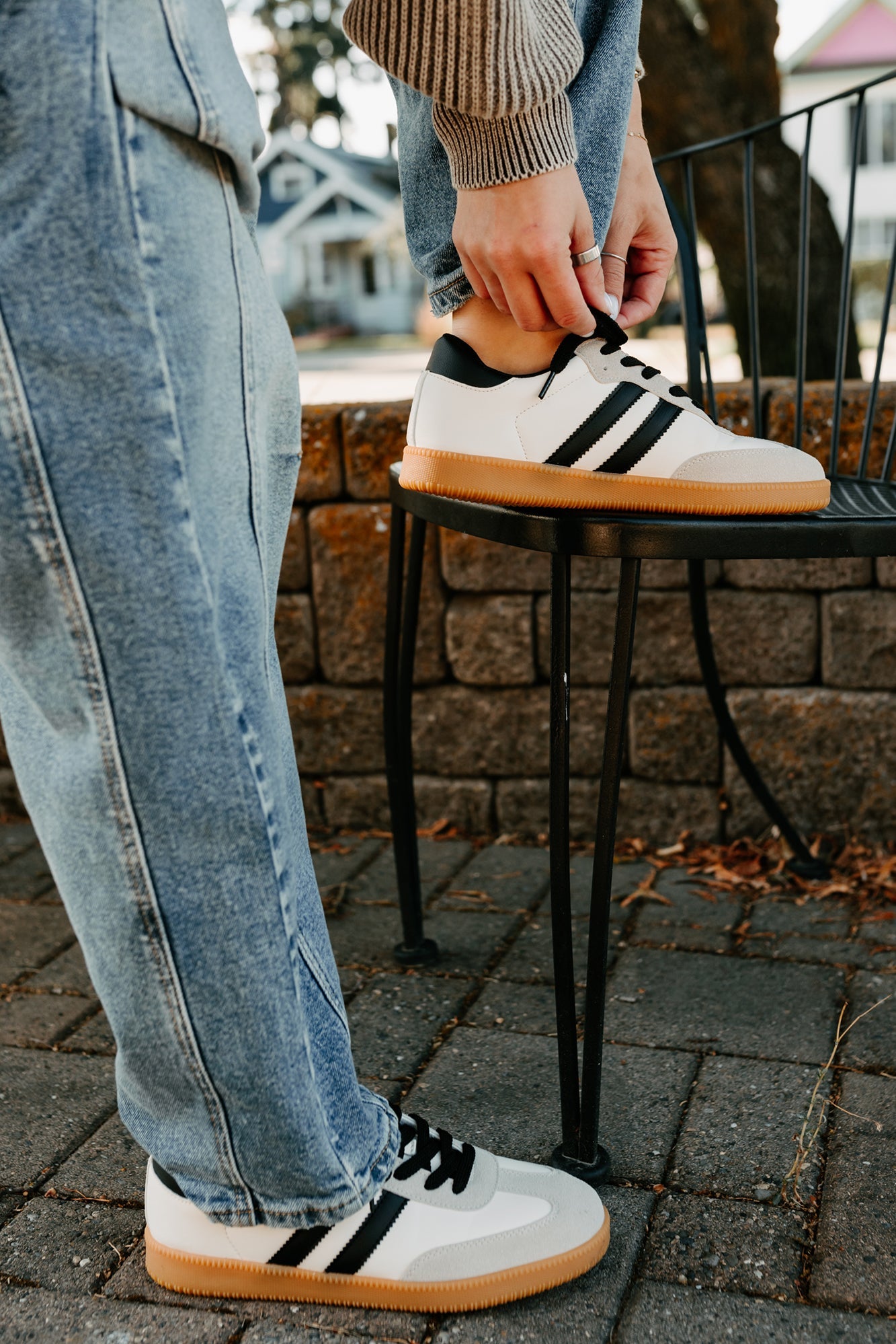 Vibes In Motion Lace-Up Platform Sneakers (Beige)
