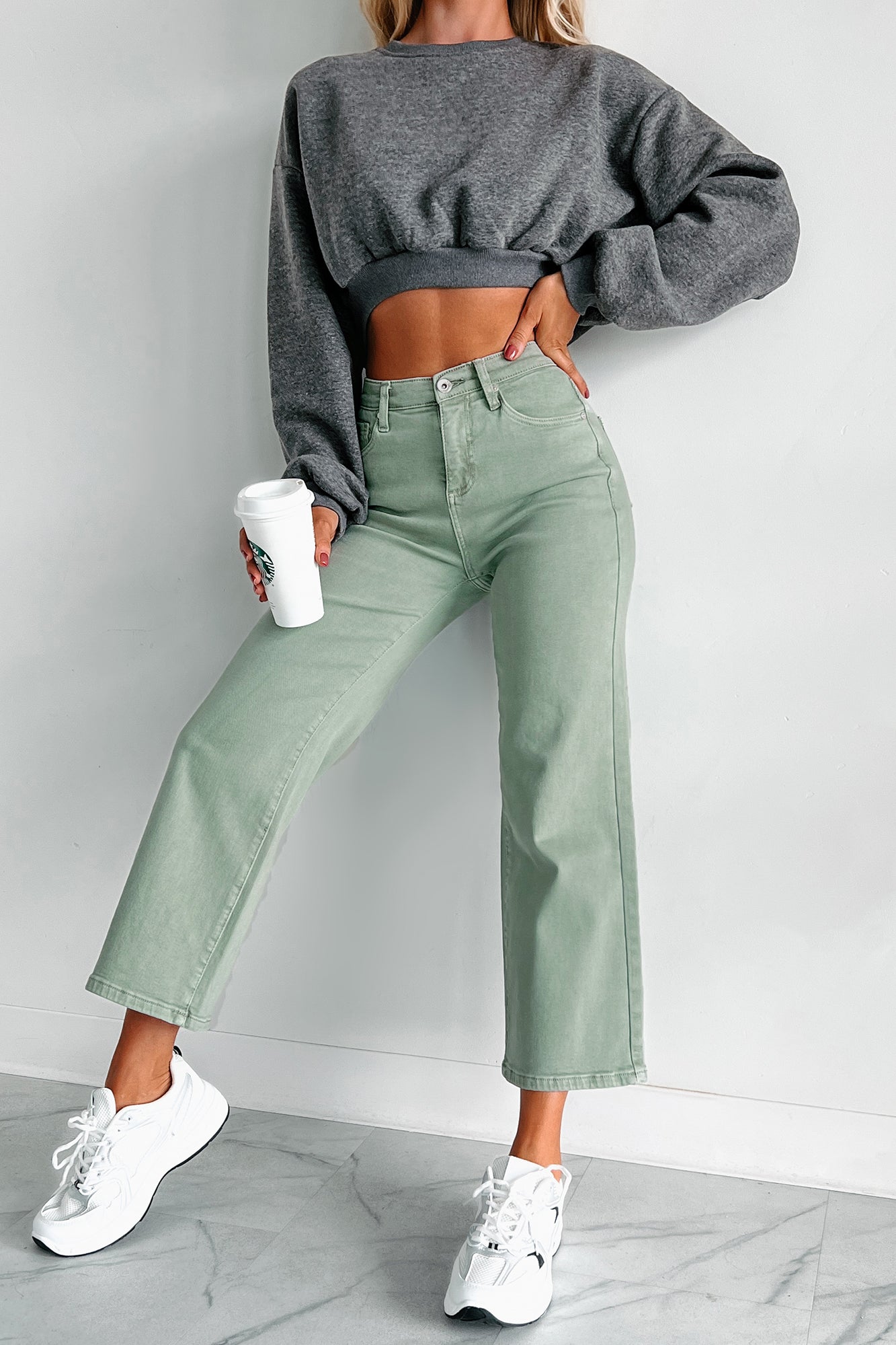 Cincinnati High Rise Tummy Control Special A Crop Jeans (Olive)