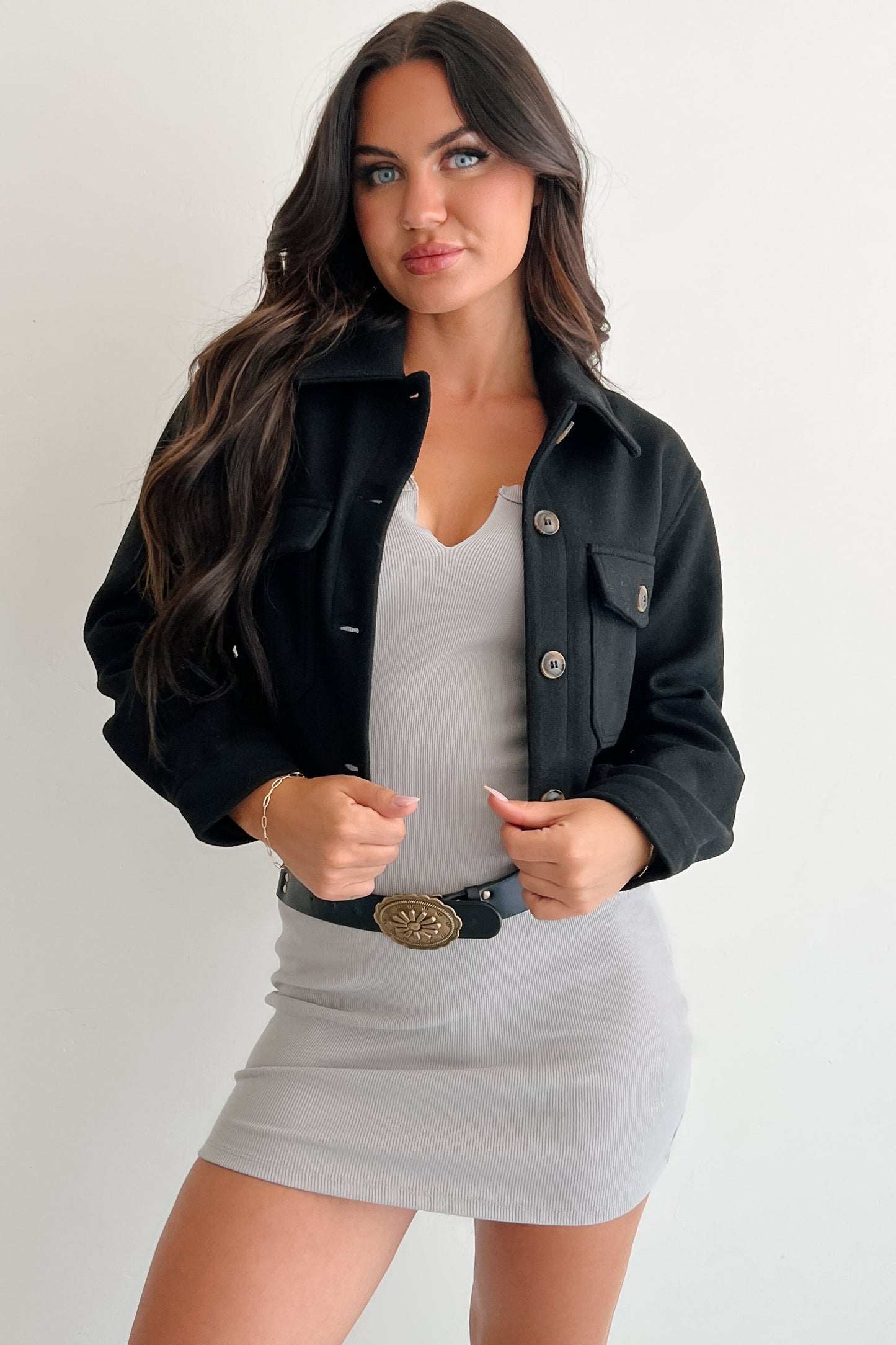 Soft But Savage Fleece Crop Jacket (Black)