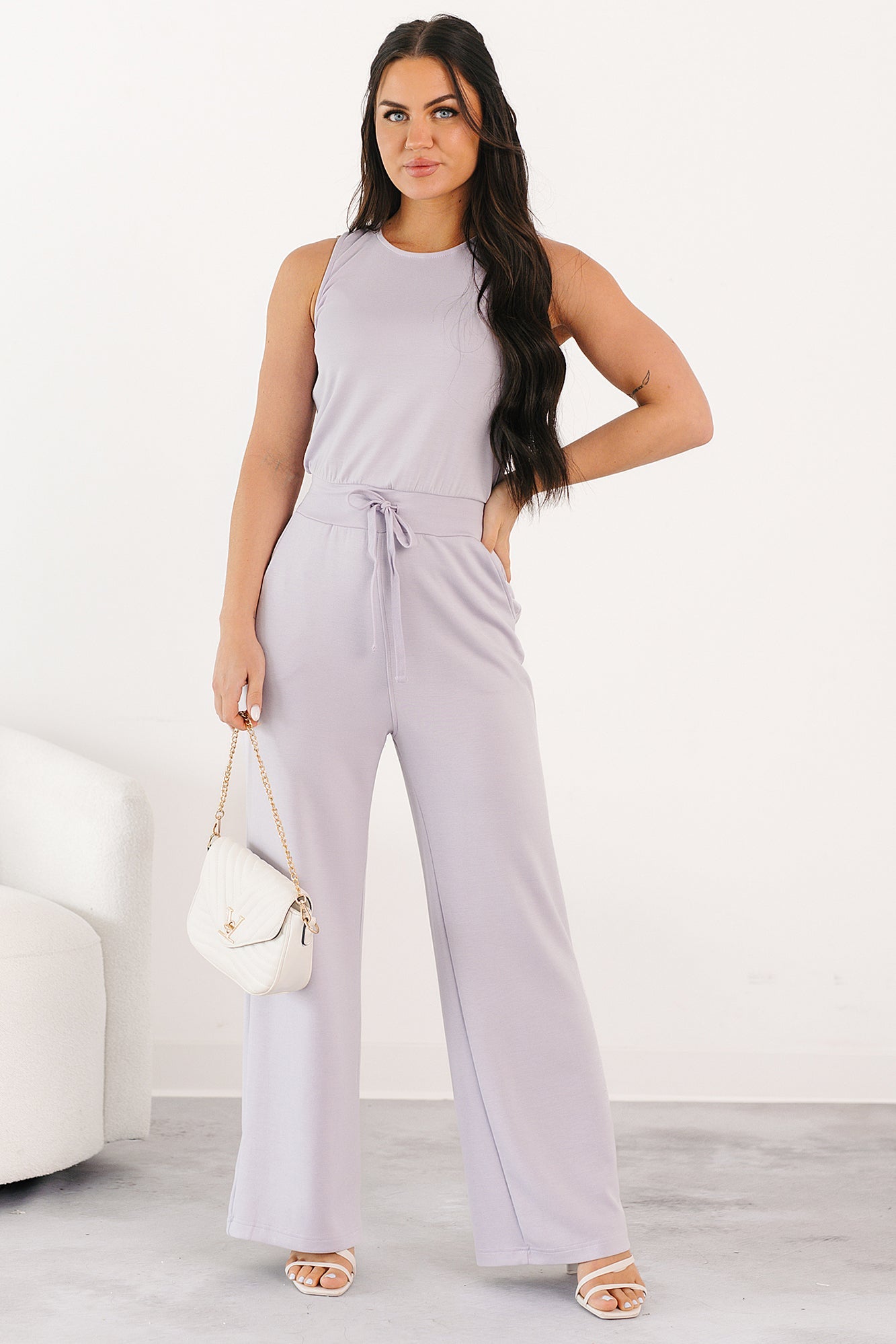 Laid-Back Livin' Sleeveless Jumpsuit (Lilac)