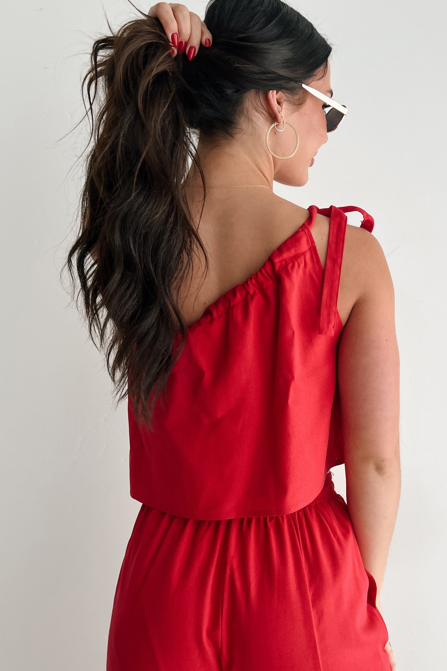 Too Saucy One Shoulder Top (Red)