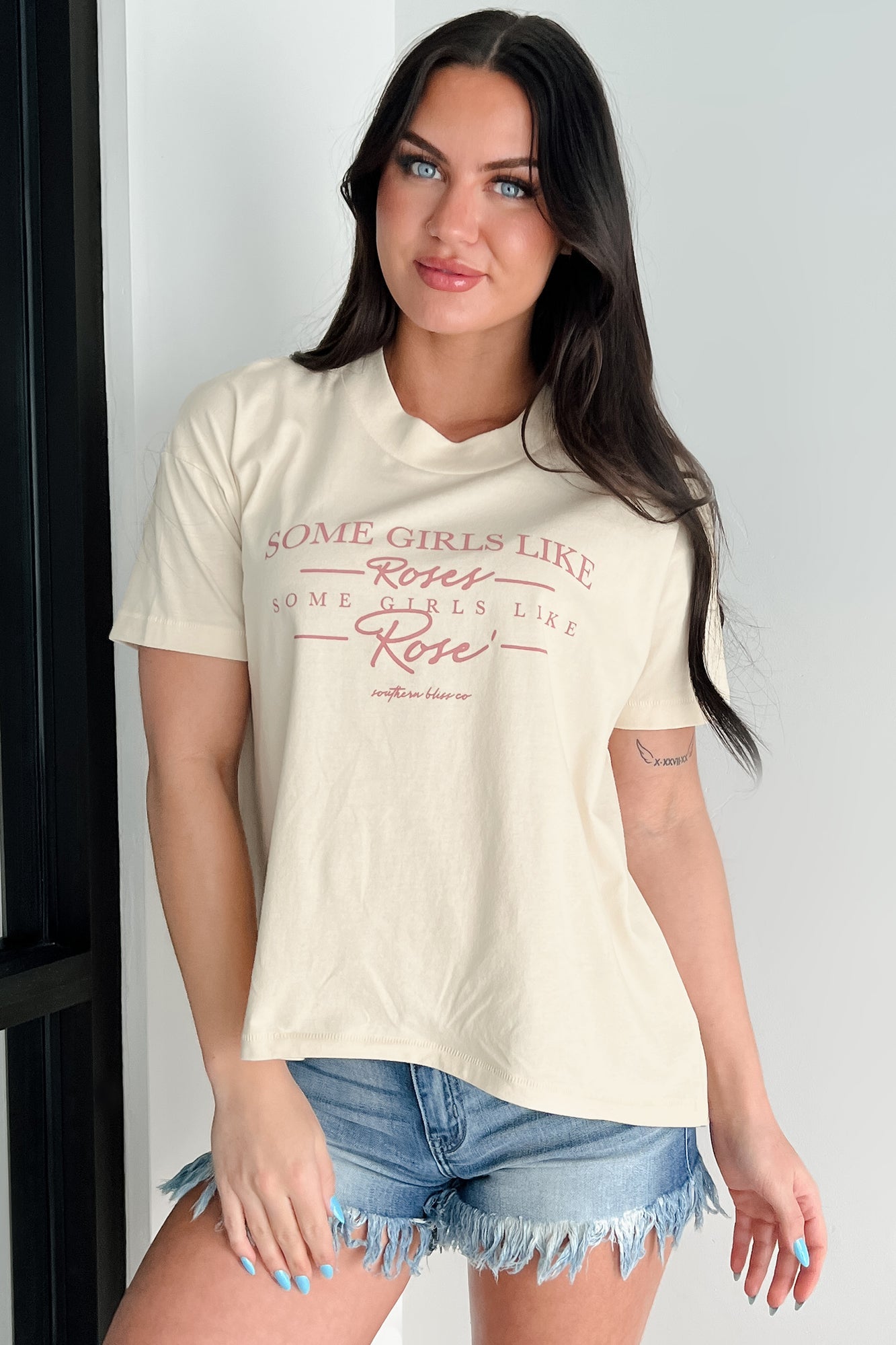 "Some Girls Like Roses" Graphic T-Shirt (Sand)