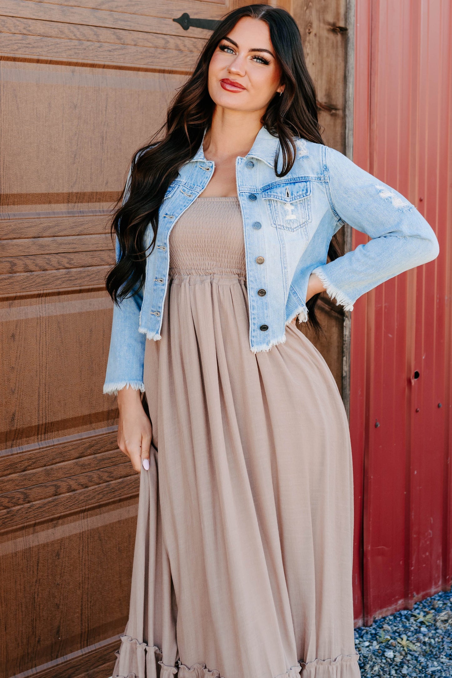 Bold By Nature Cello Distressed Denim Jacket (Light)