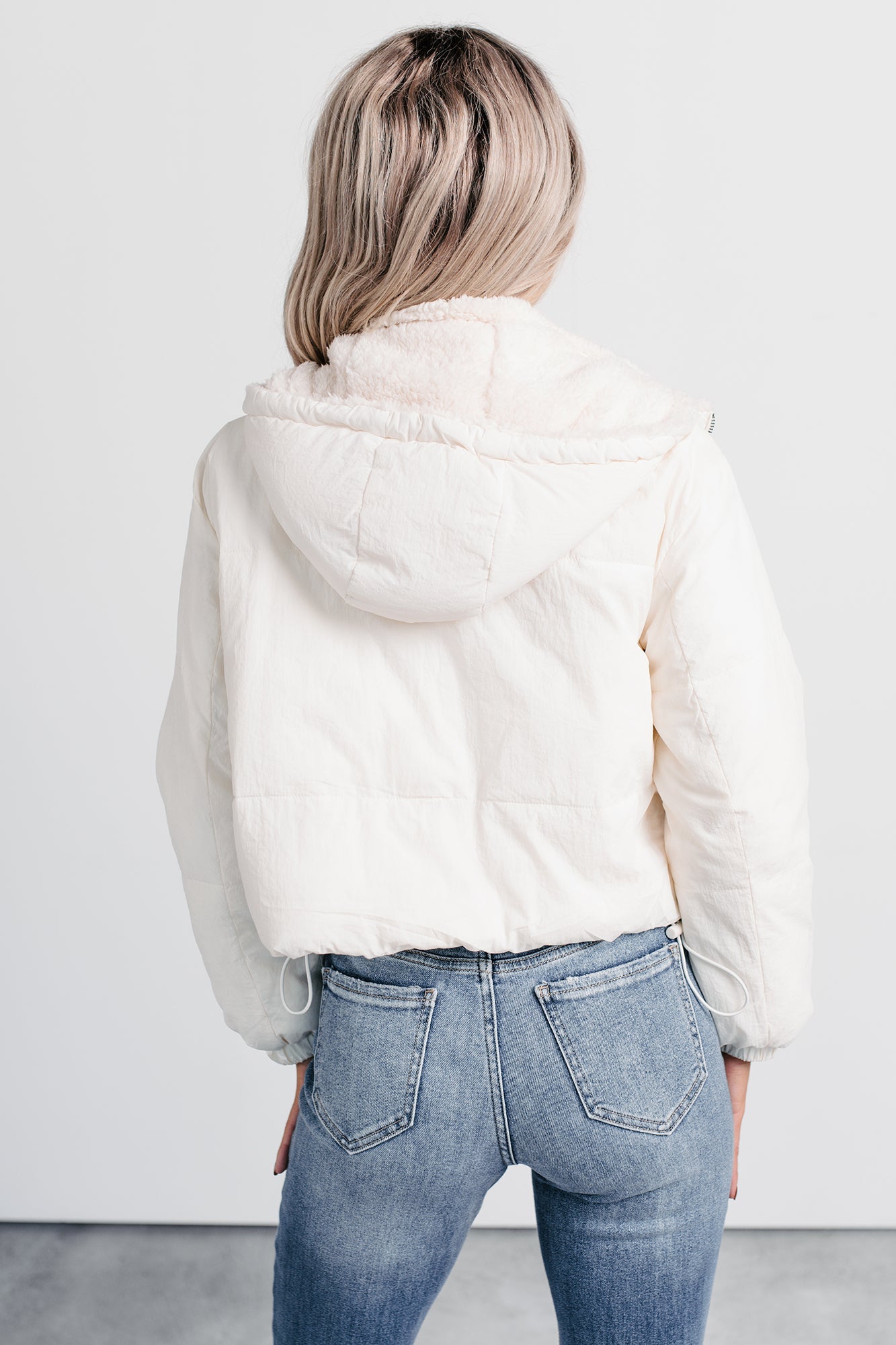 Iced White Chocolate Latte Sherpa Reversible Coat (Ivory)