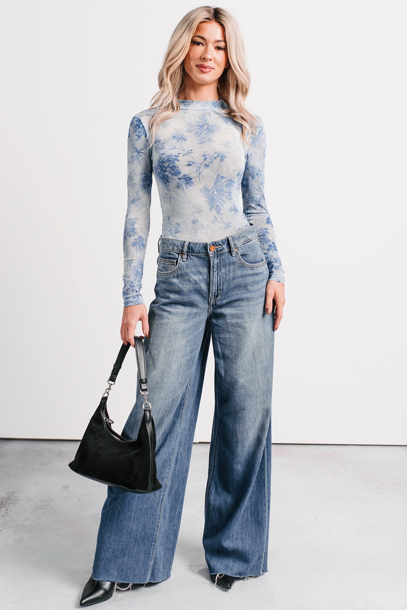 Aldo High Rise Wide Leg Hidden Brand Jeans (Medium Vintage)