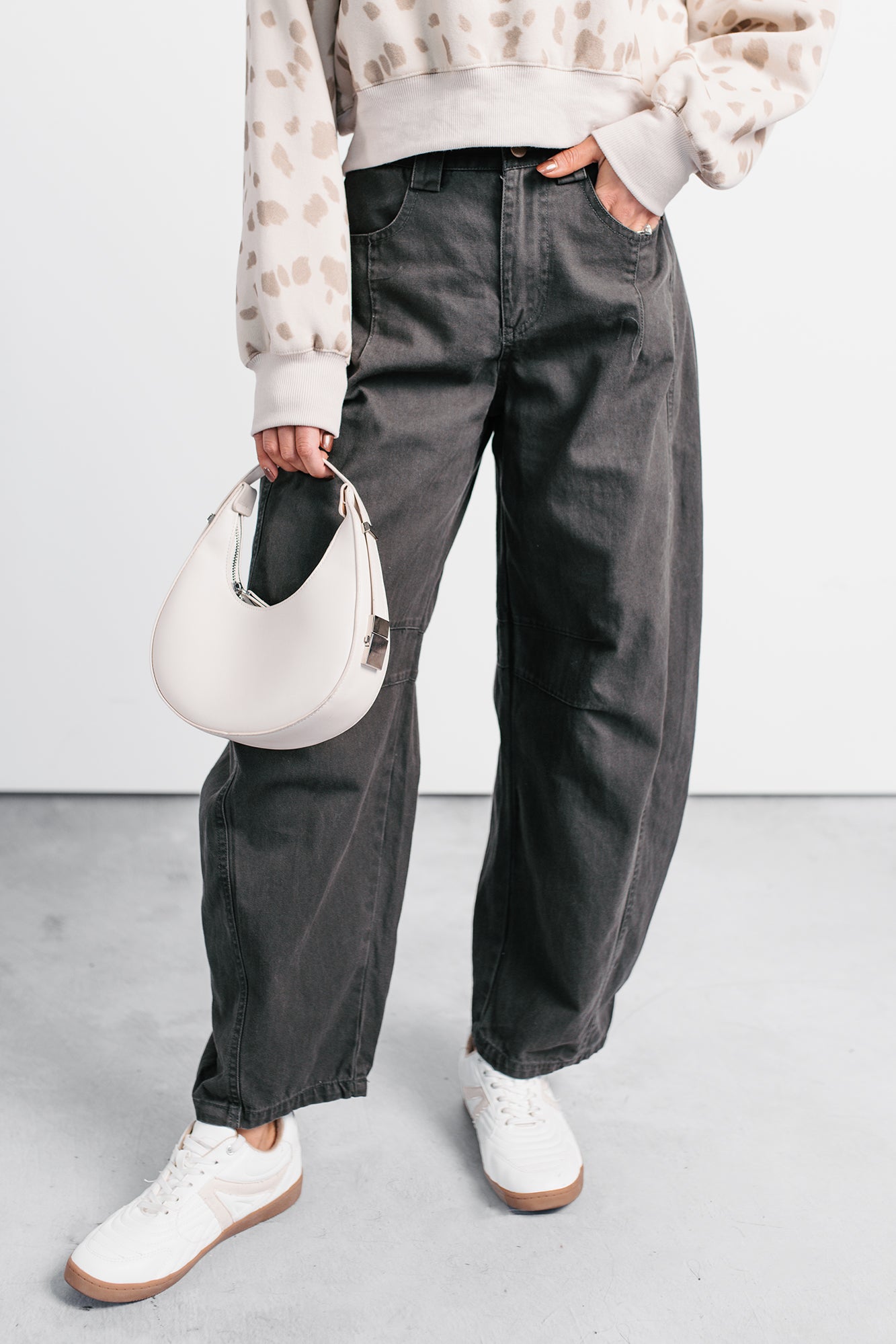 Fabian Wide Leg Denim Papermoon Jeans (Charcoal)