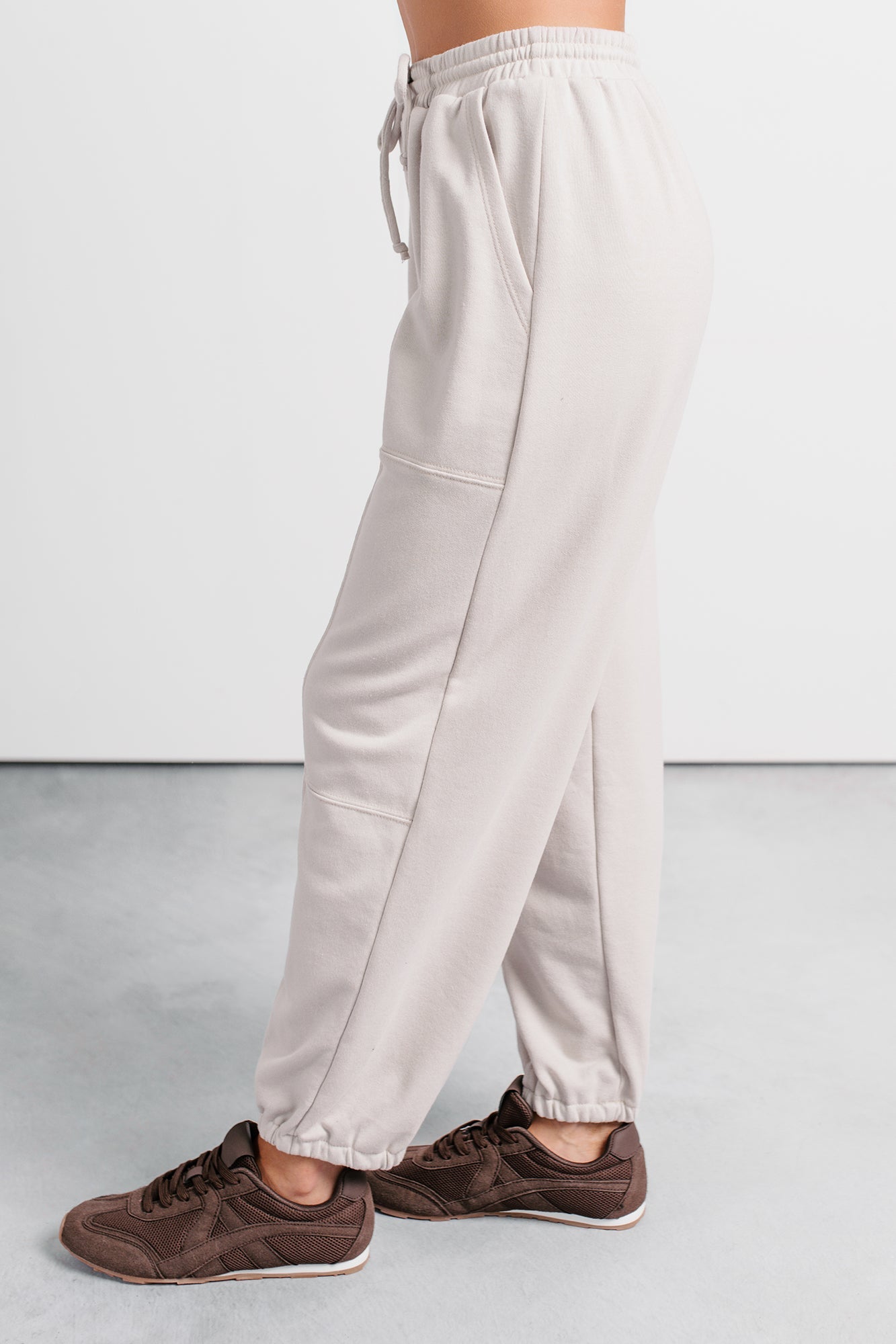 Casual Darling High Rise Jogger Sweatpants (Oat)