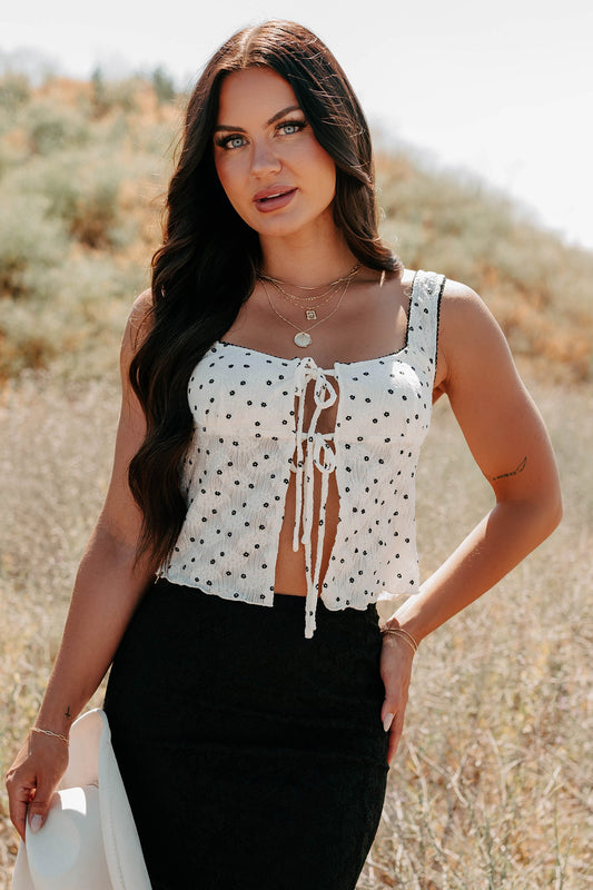 Cupid's Favorite Sleeveless Floral Top (Ivory)