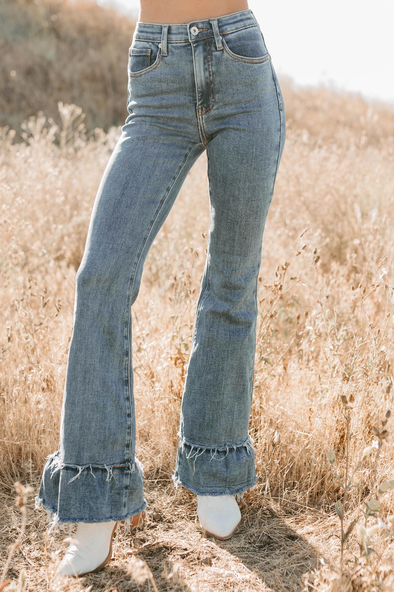 Deborah Tummy Control Ruffle Flare Special A Jeans (Dark)