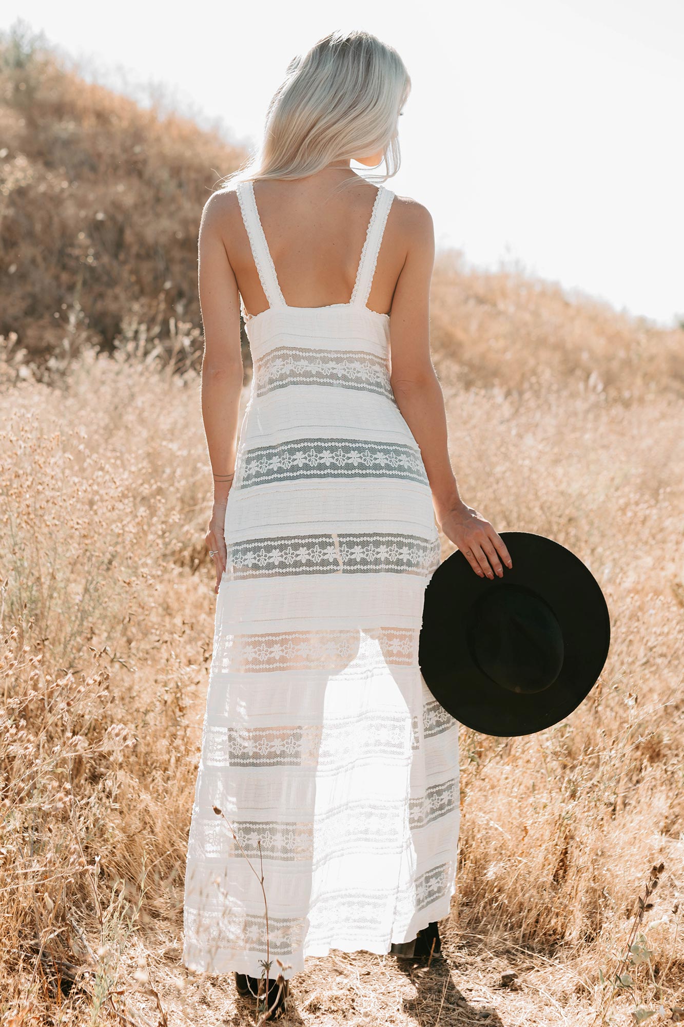 Blue Skies Sleeveless Lace Duster Top (Ivory)