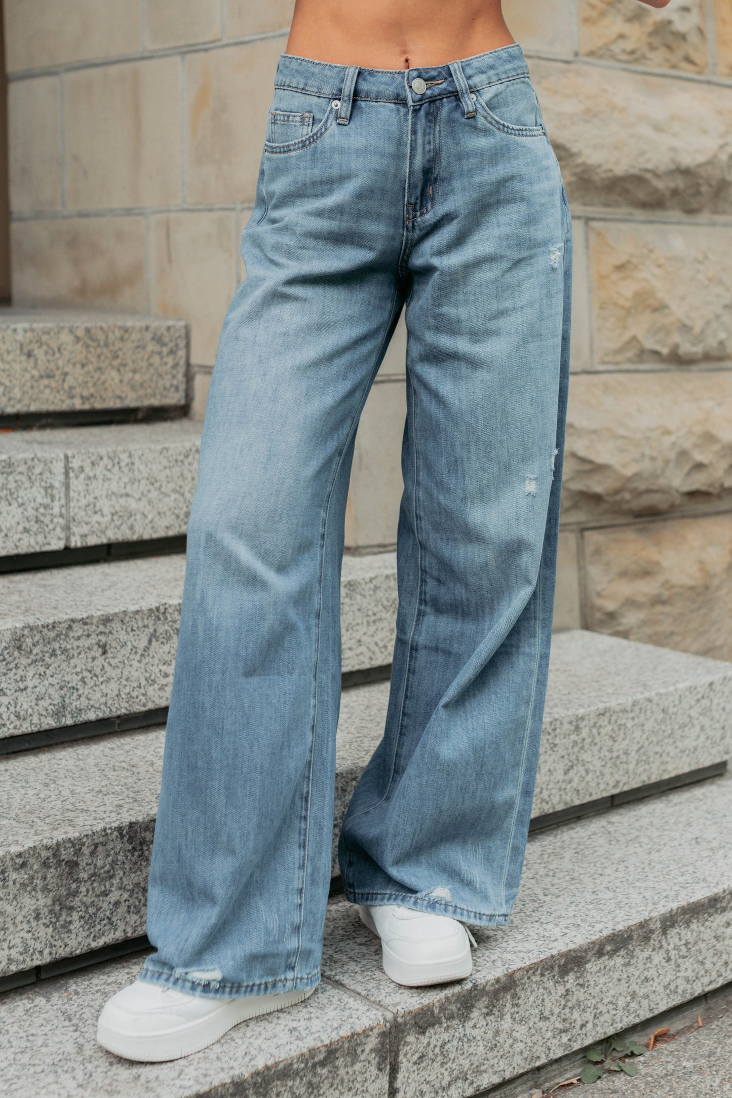 Jillian High Rise Wide Leg Mica Denim Jeans (Le Bleu)