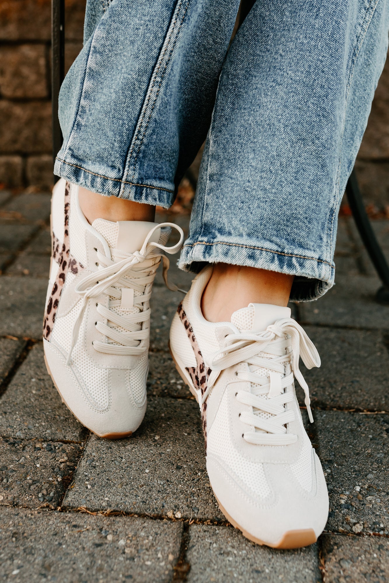 Chase The Wins Lace-Up Mesh Sneakers (Leopard)