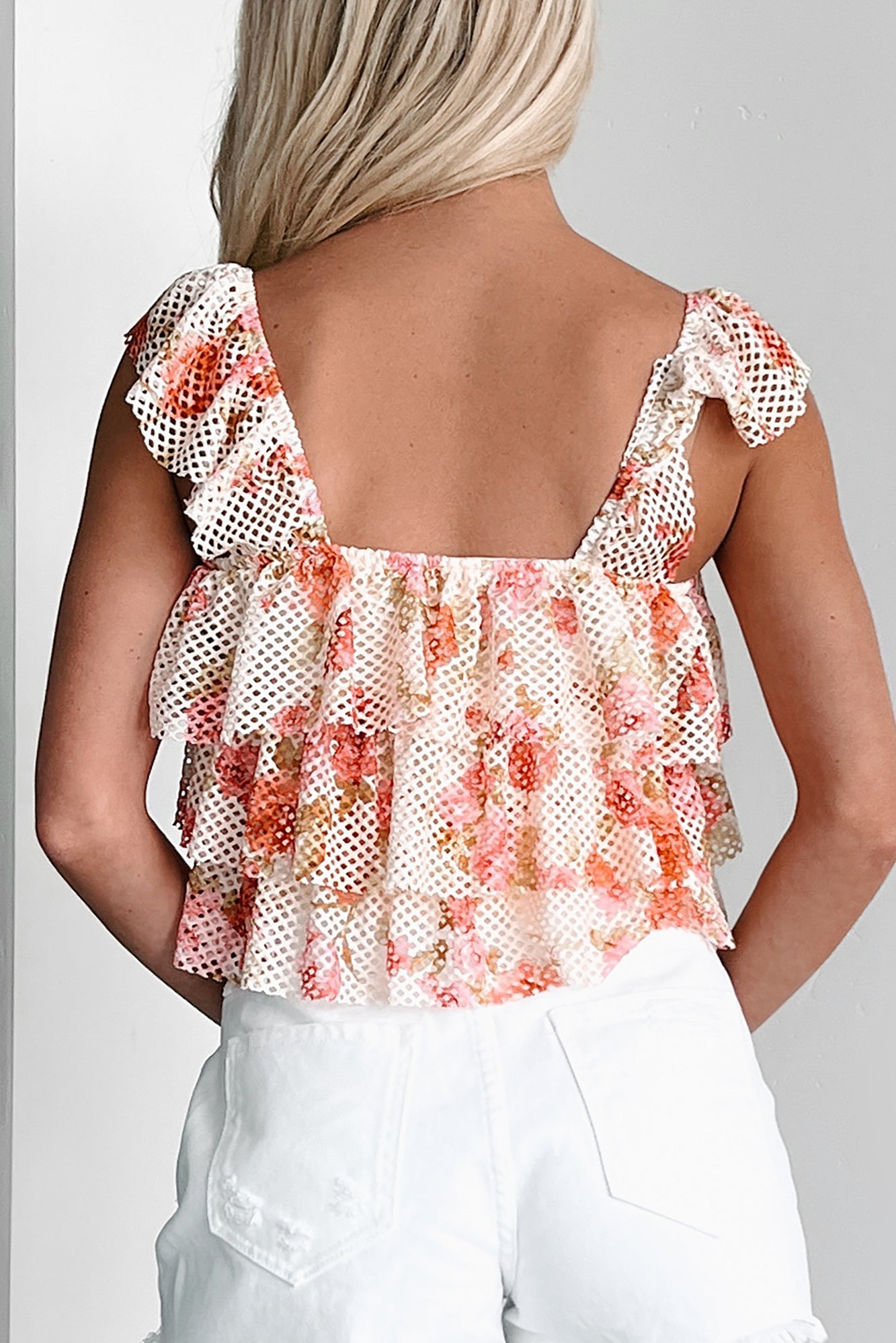 Flirty Potential Tiered Mesh Crop Top (Multi)