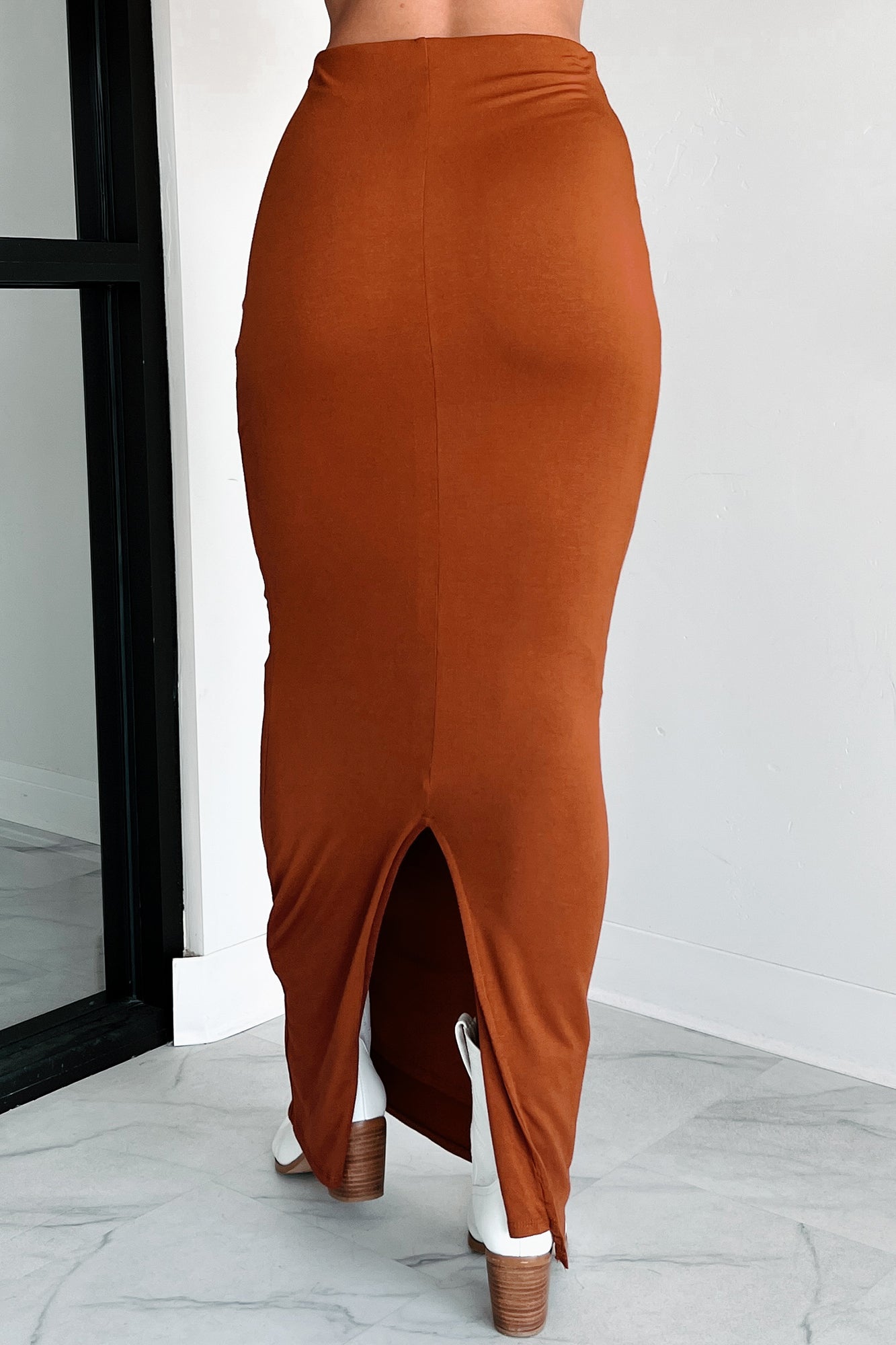 Comfort In Chaos Maxi Skirt (Rust)