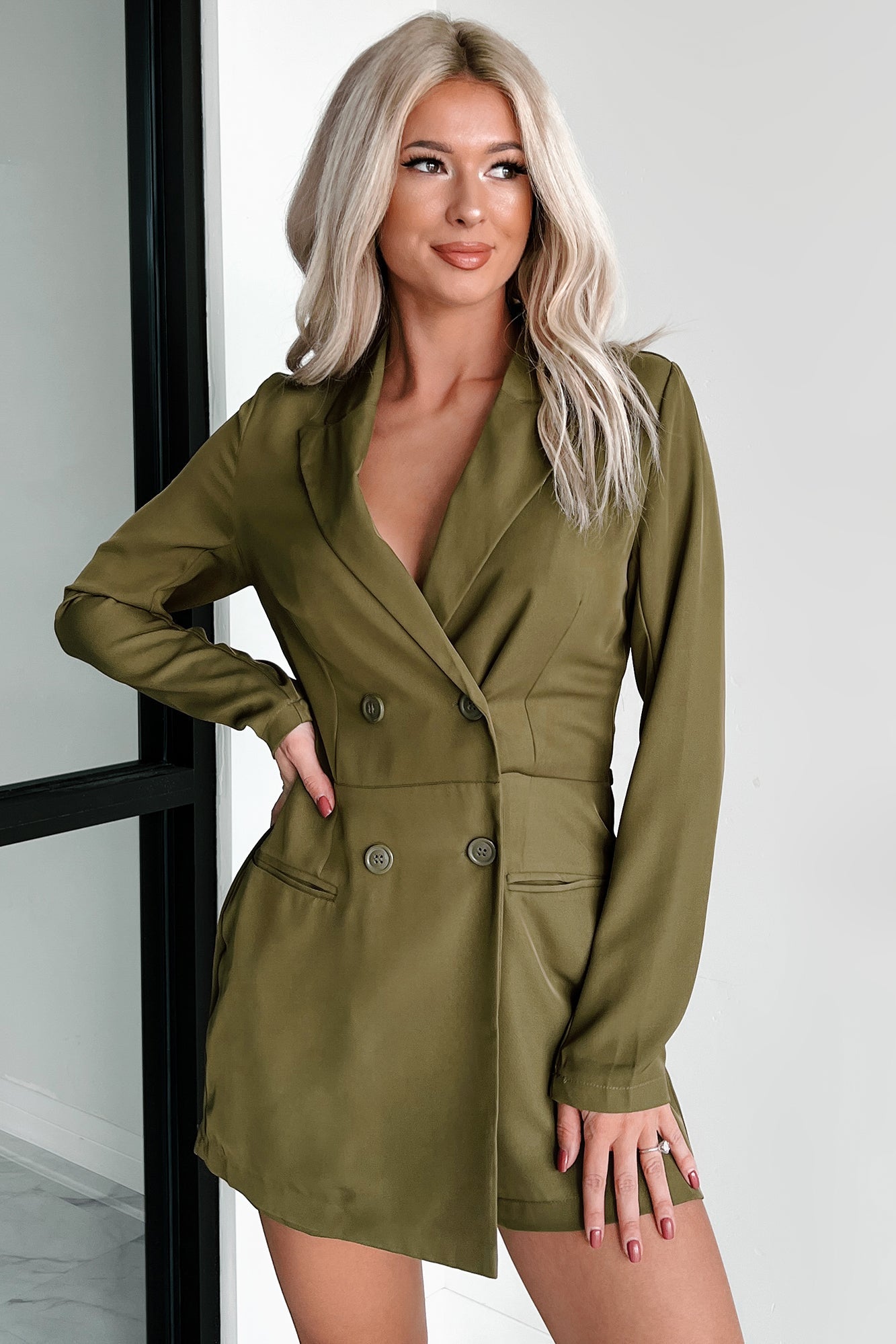 New Career Paths Blazer Romper (Olive)