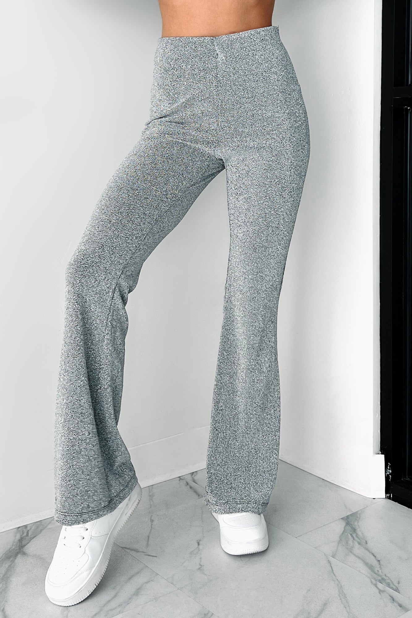Anastasia Metallic Flare Pants (Silver)