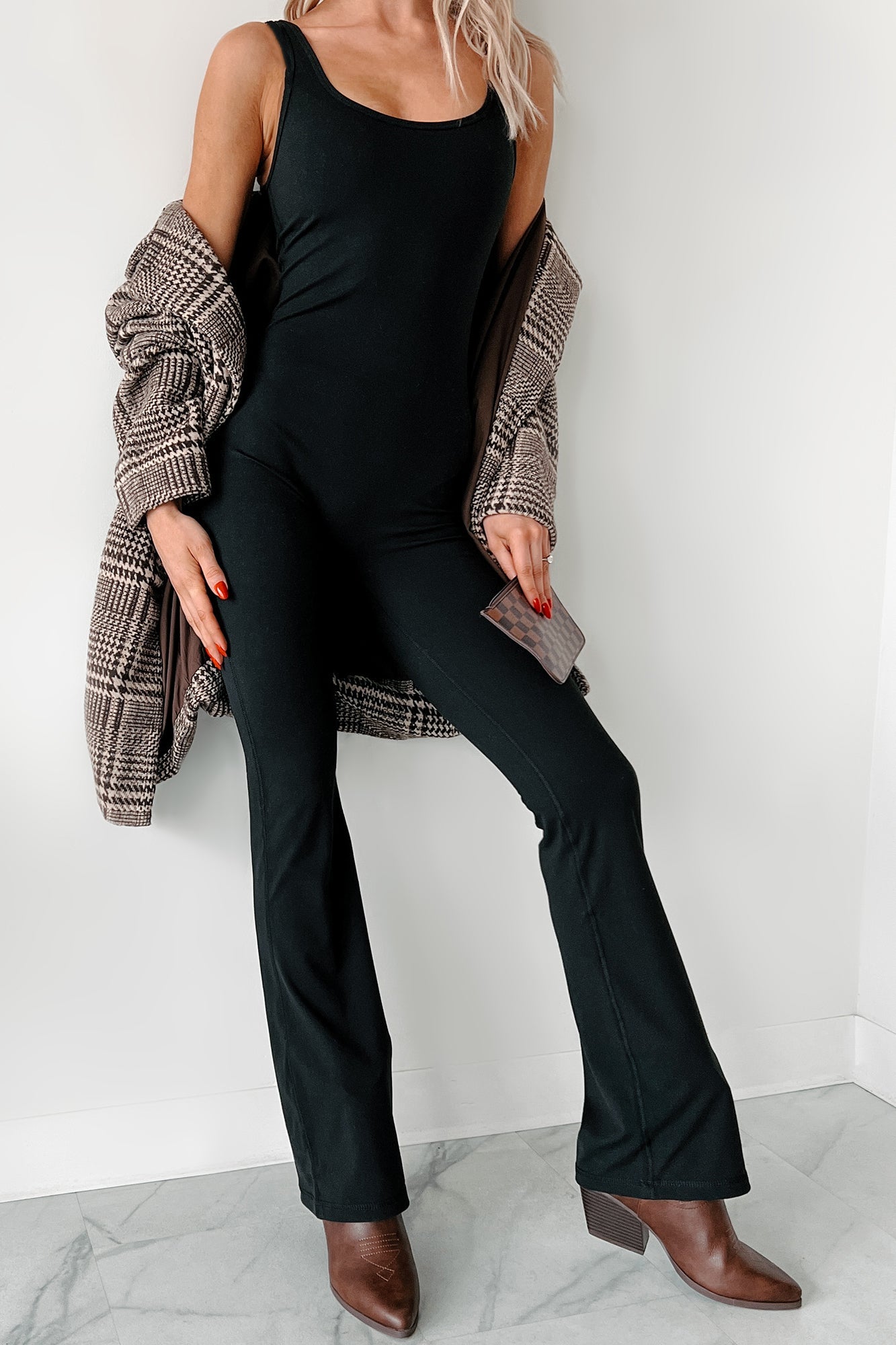 Part Of The Story Flared Leg Jumpsuit (Black)