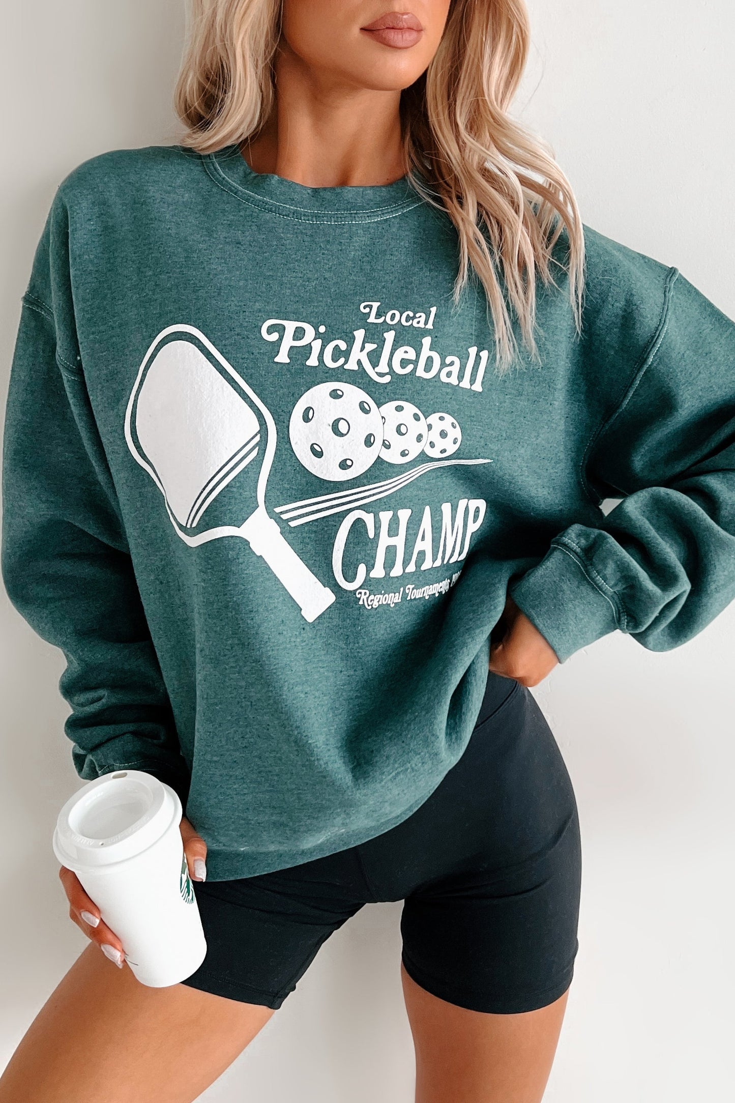 "Pickleball Champ" Graphic Sweatshirt (Posy Green)