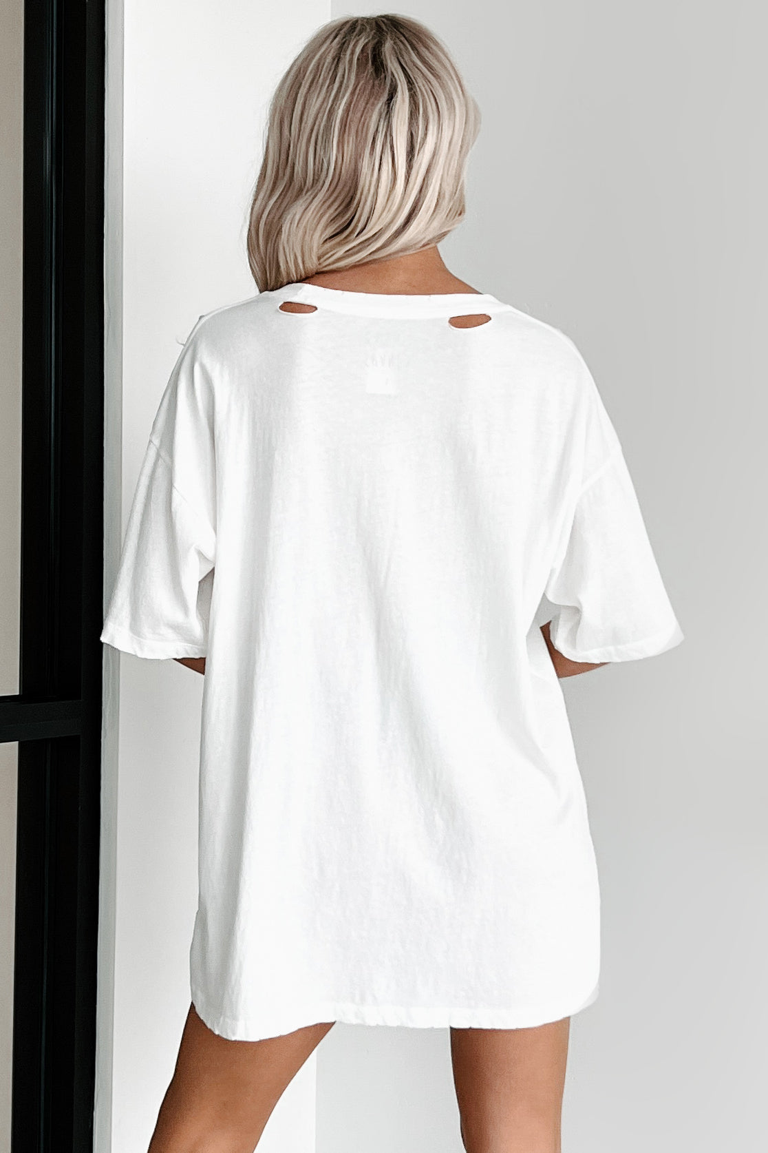 My Car Crush Oversized Distressed Graphic Tee (Ivory)