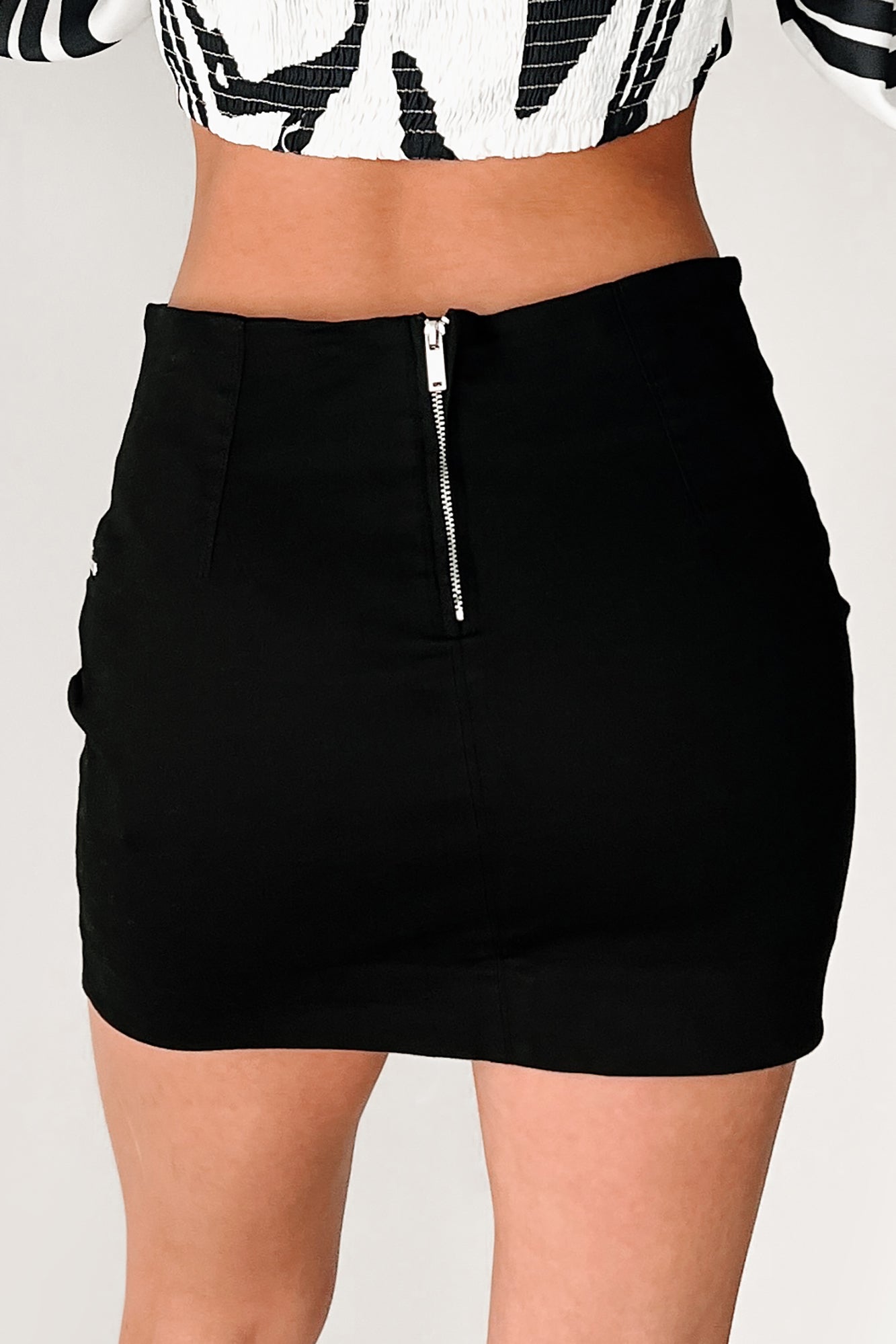 Always In Control Hem Ring Mini Skirt (Black)