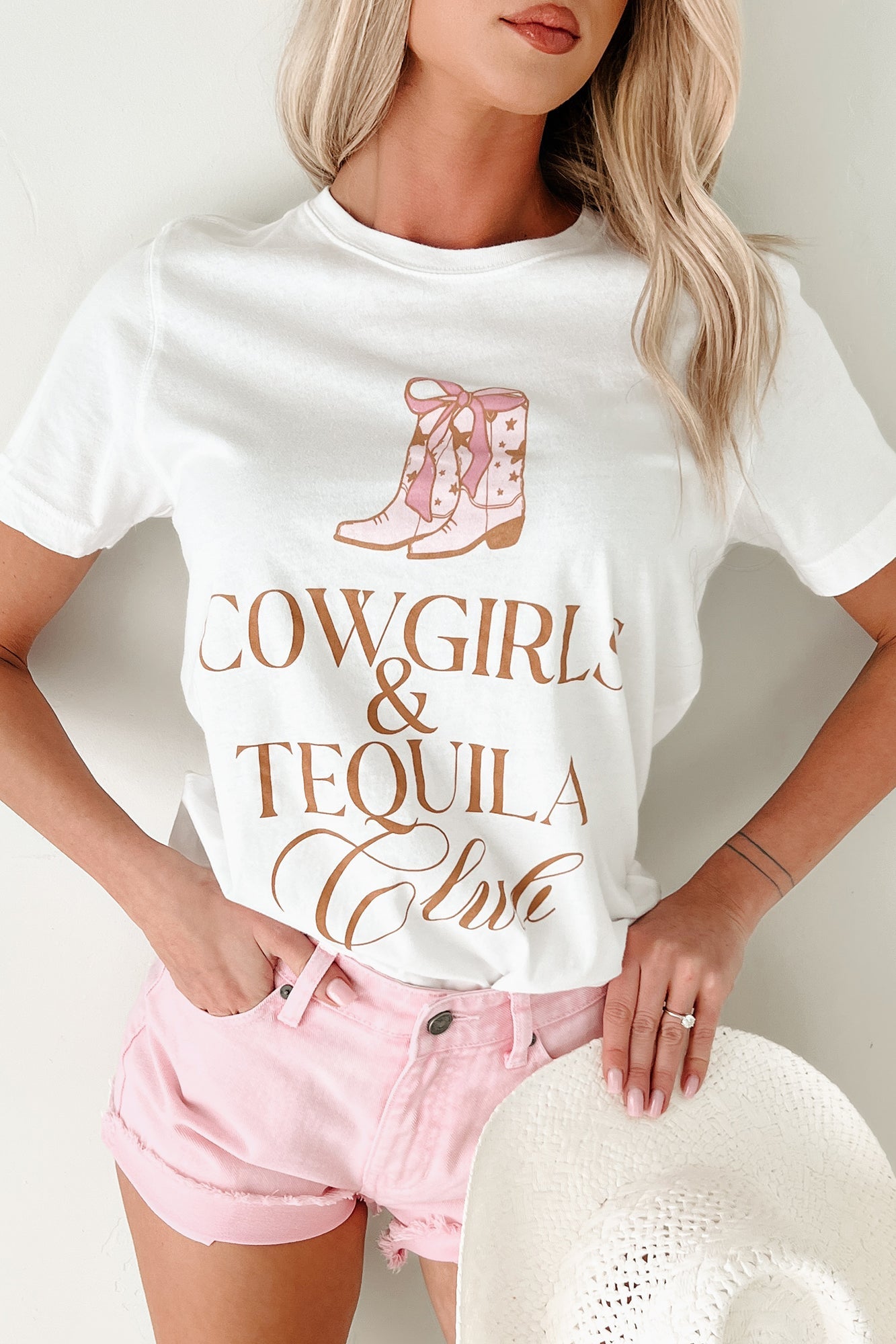 "Cowgirls & Tequila Club" Graphic T-Shirt (Ivory)