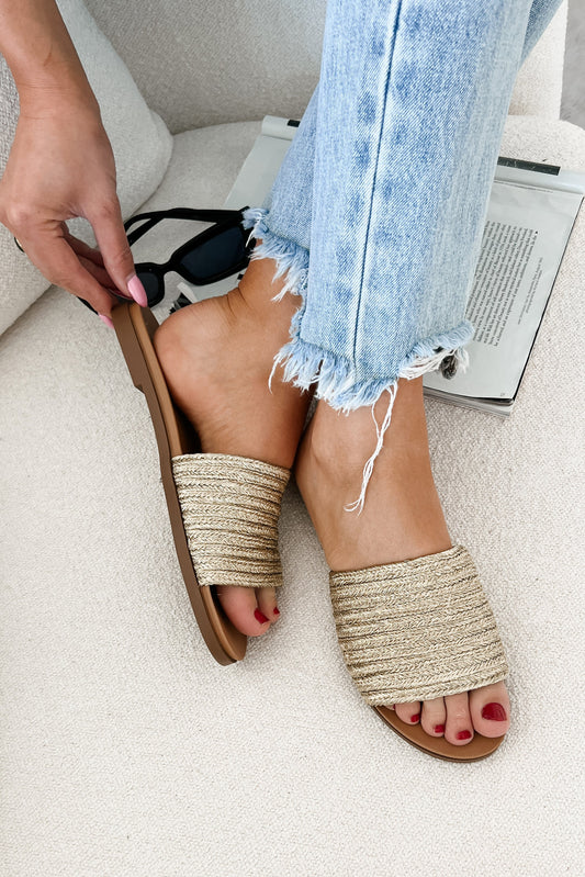 Sparkle & Shine Braided Strap Sandal (Gold)