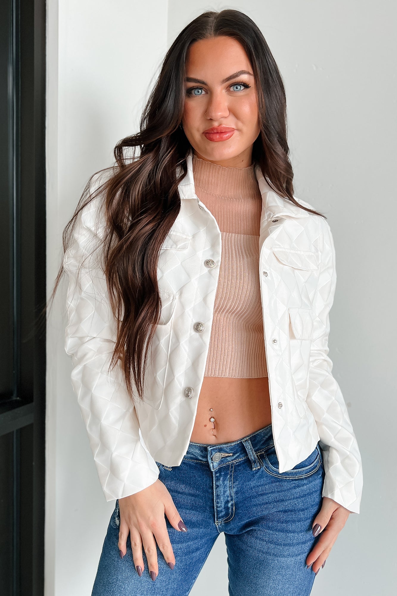 Moving Pawns Woven Checker Jacket (Off White)