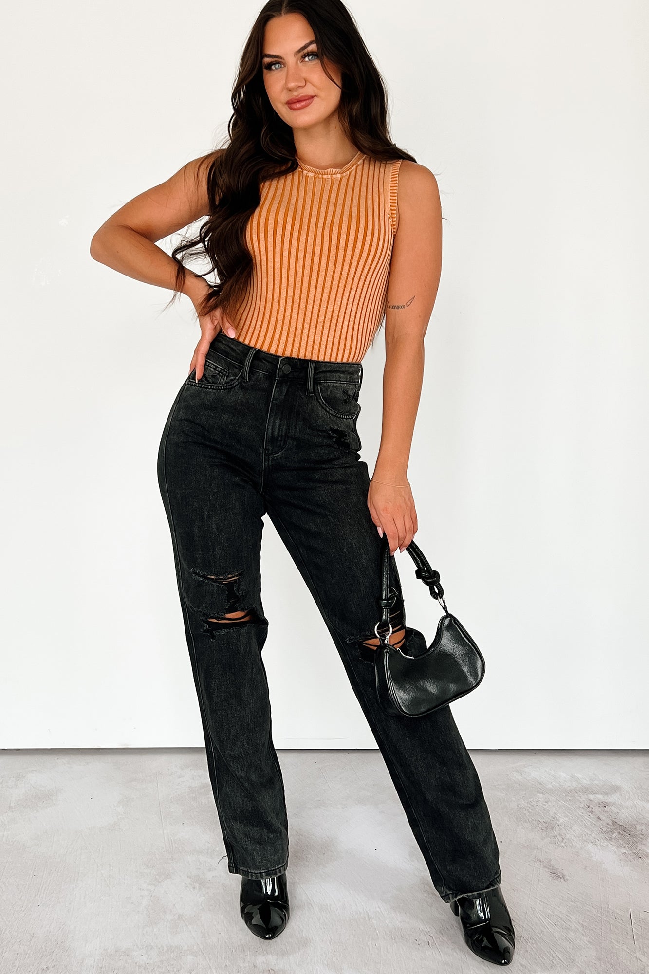 Endless Sunsets Mineral Wash Sweater Tank (Bronze)