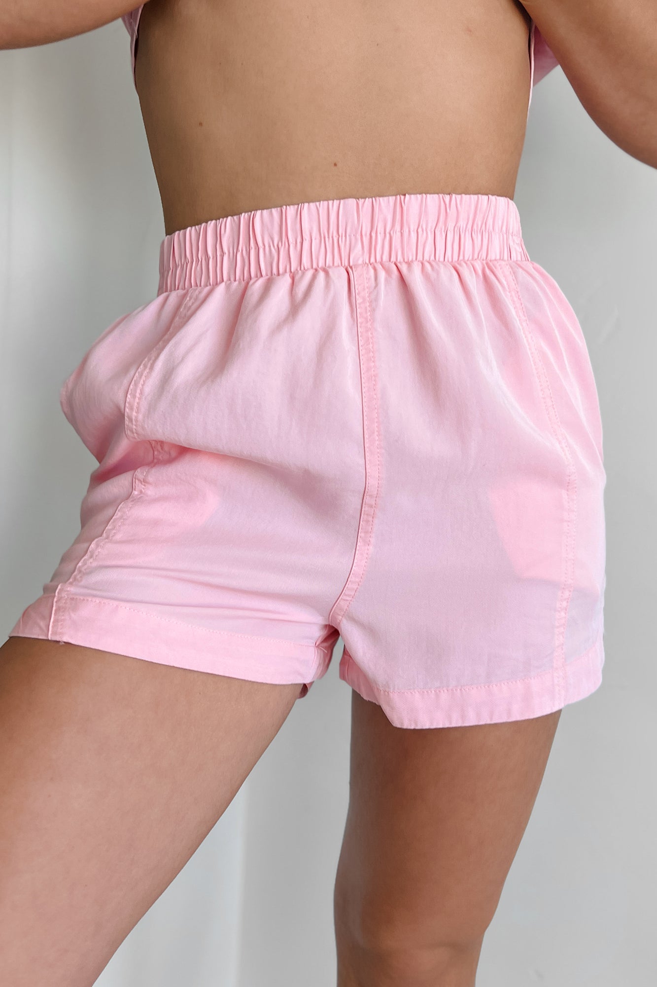 Casual Contentment Paneled Shorts (Pink)