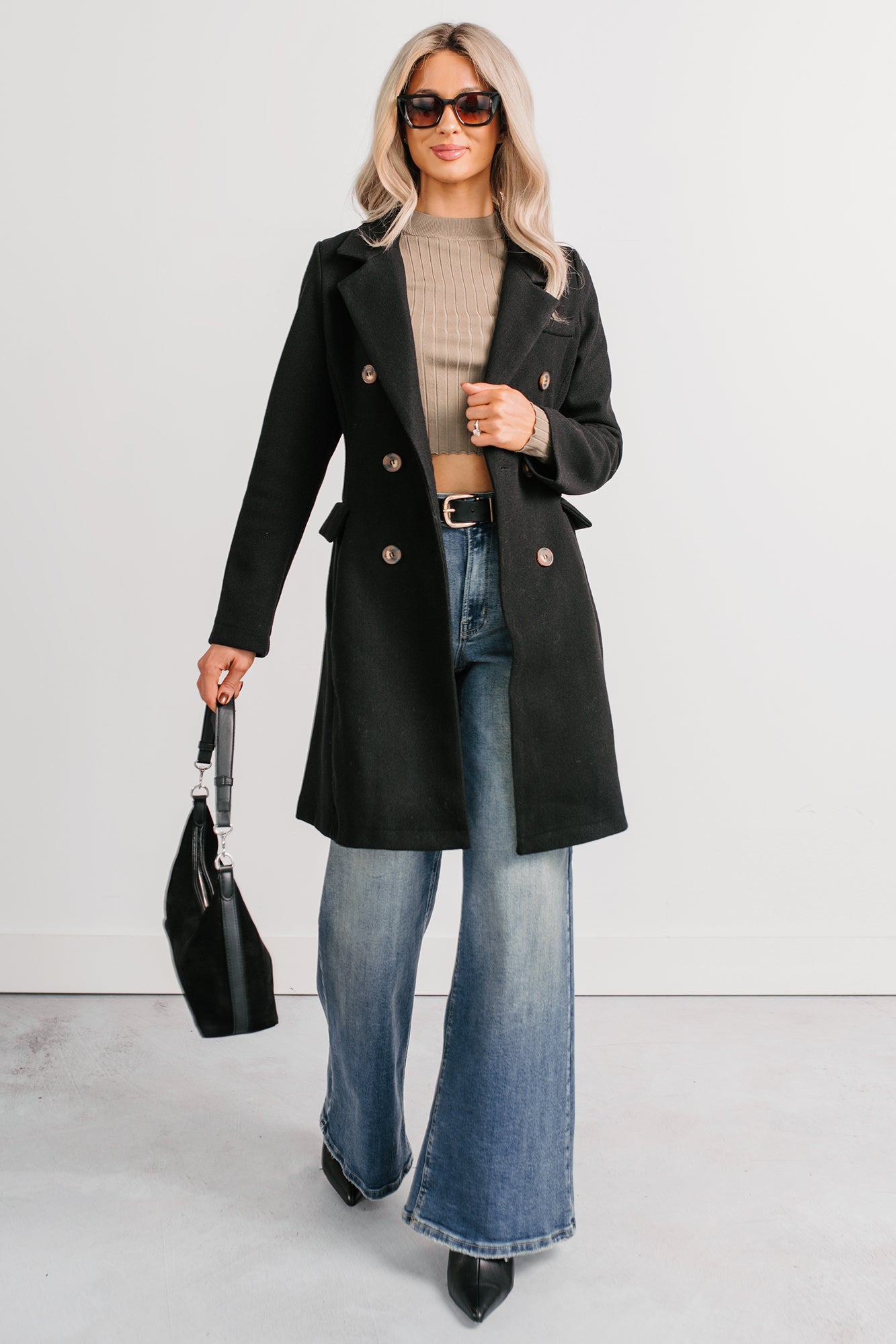 Downtown Drift Button Up Lightweight Coat (Black)