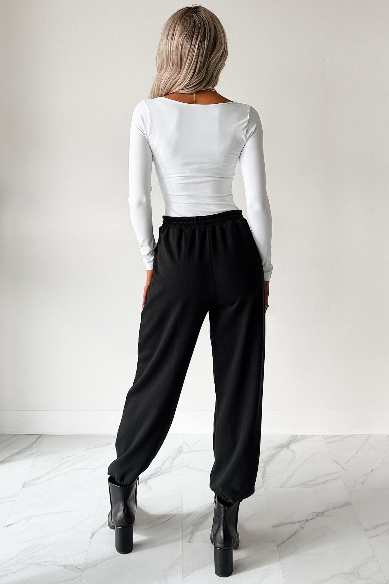 Everyday Lovely V Neck Long Sleeve Bodysuit (White)
