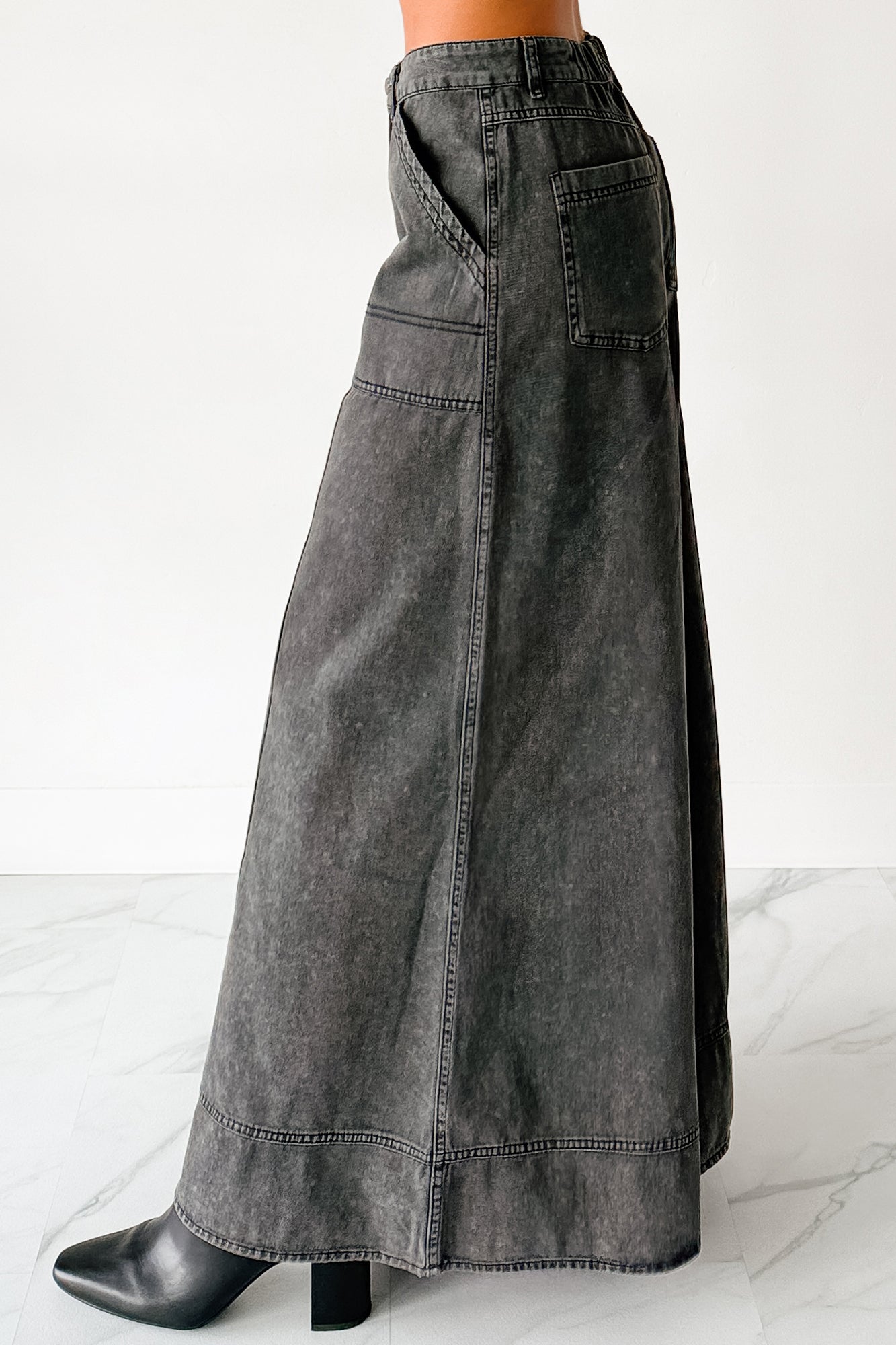 Norris Ultra Wide Leg Mustard Seed Jeans (Charcoal)