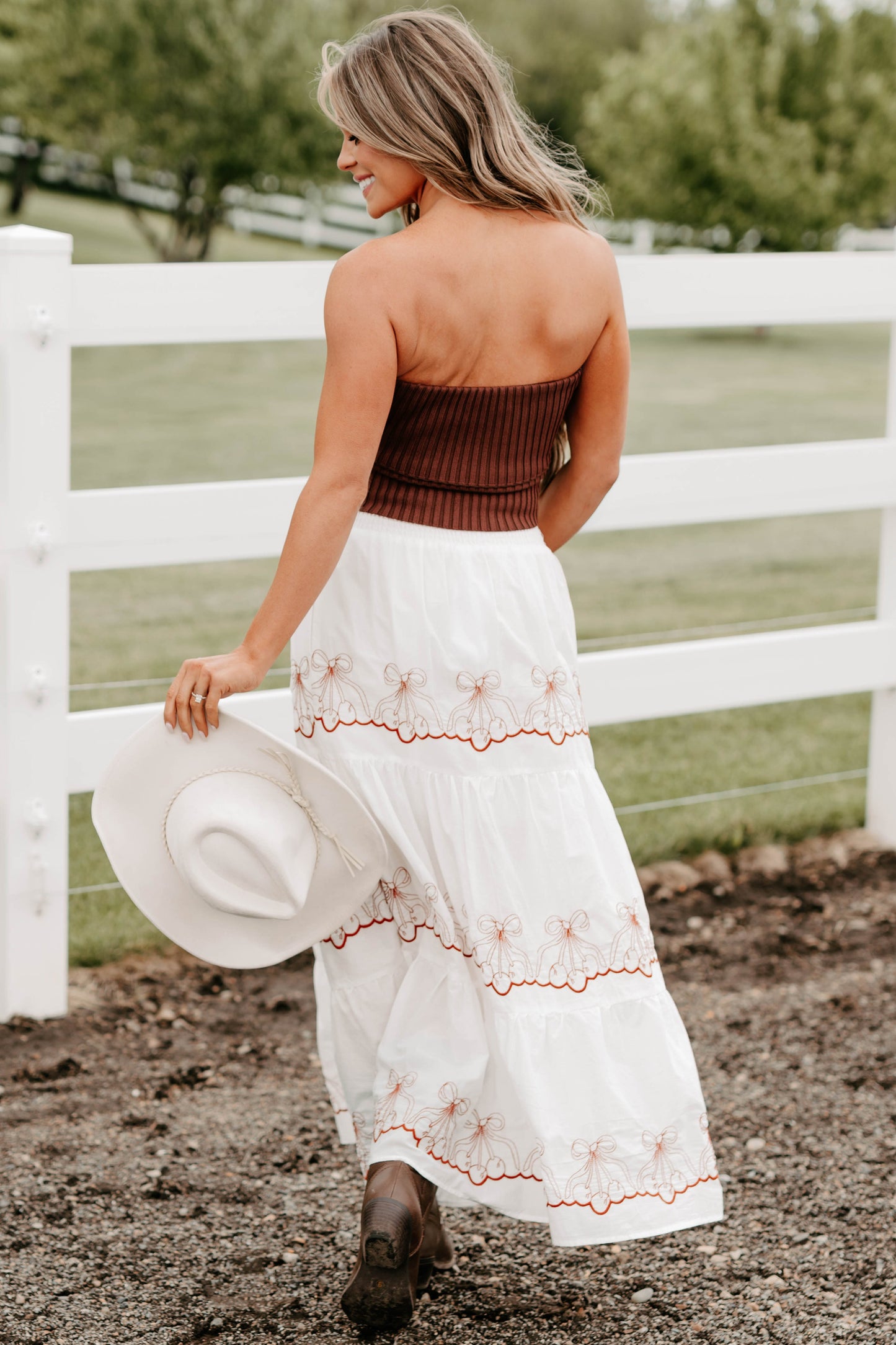 Cozy Corner Ribbed Strapless Fold Over Top (Chestnut)