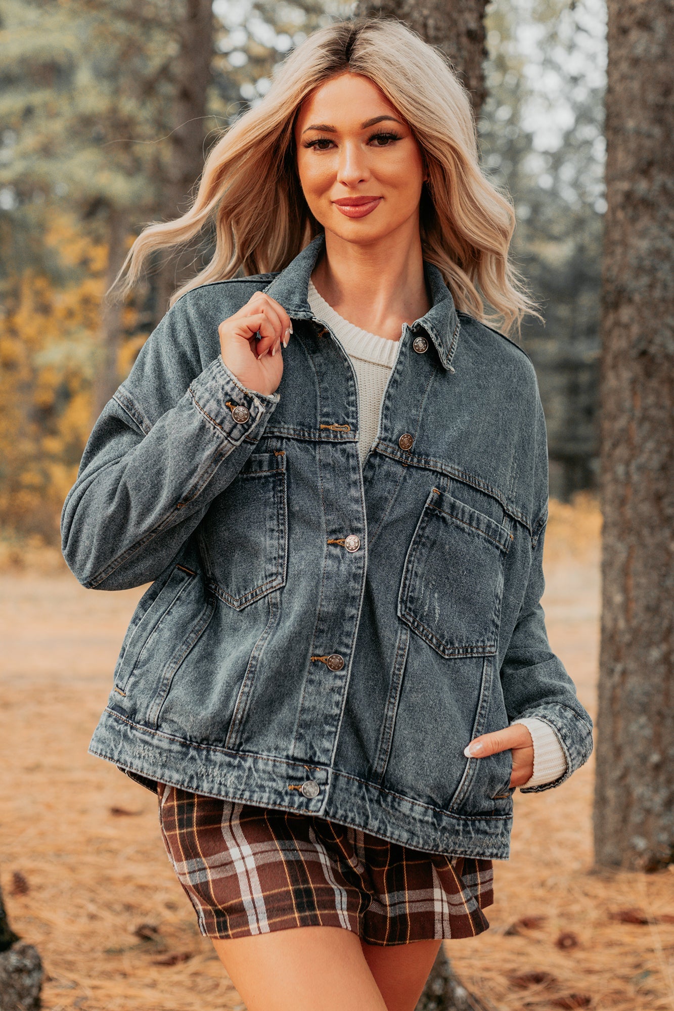 Backroad Wishes Washed Denim Jacket (Medium Wash)