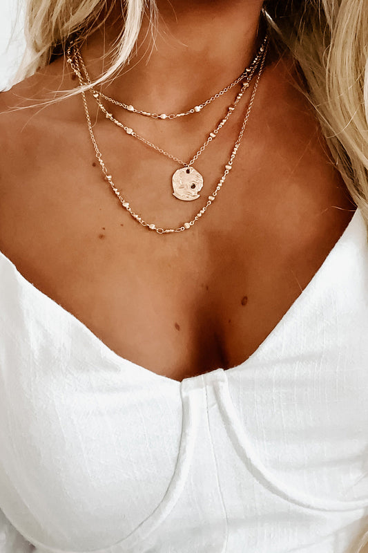 Hello Cutie Layered Necklace (Gold)