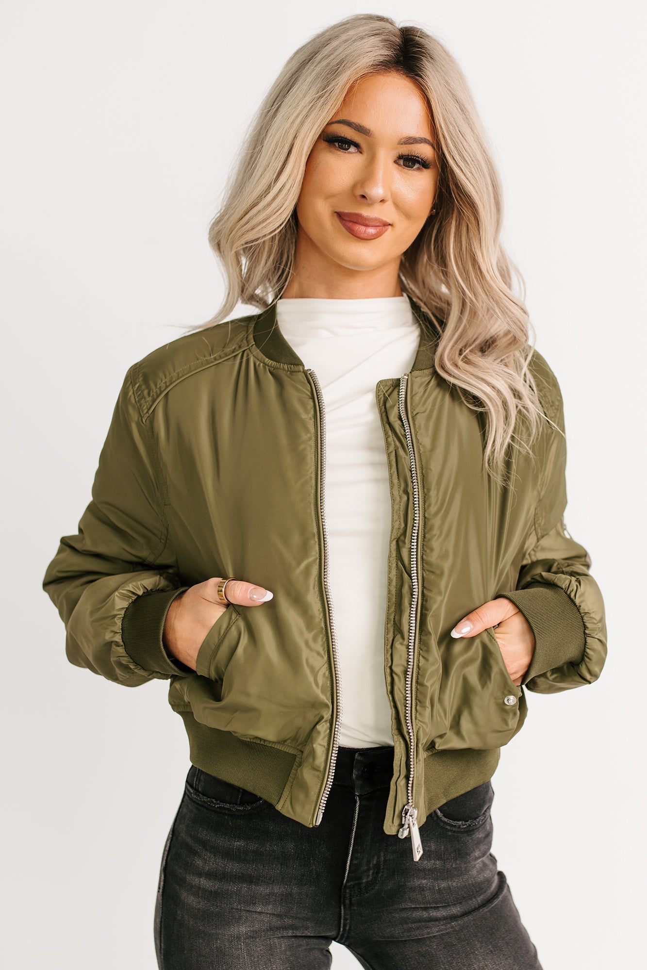 Call This Love Windbreaker Jacket (Olive)