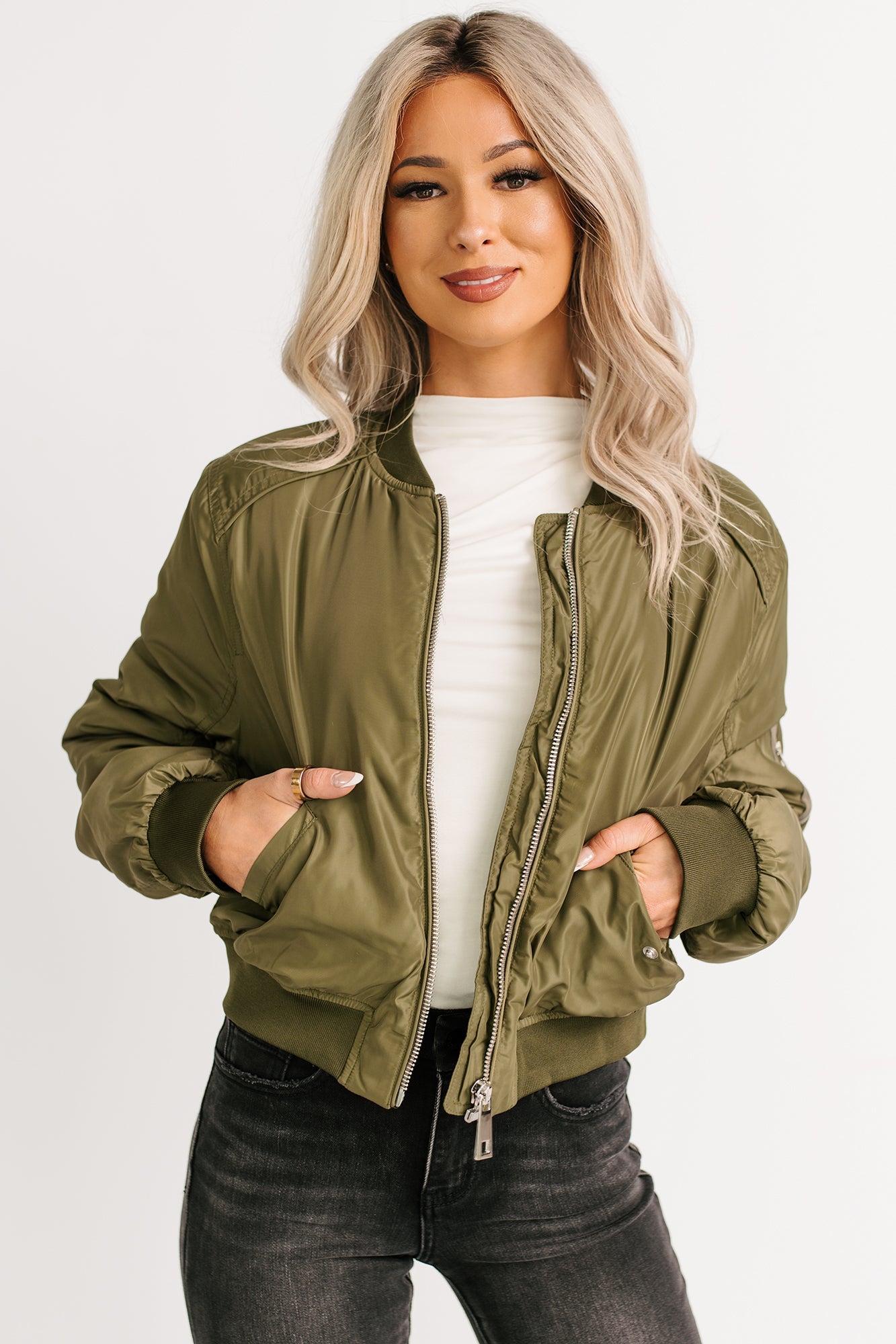 Call This Love Windbreaker Jacket (Olive)