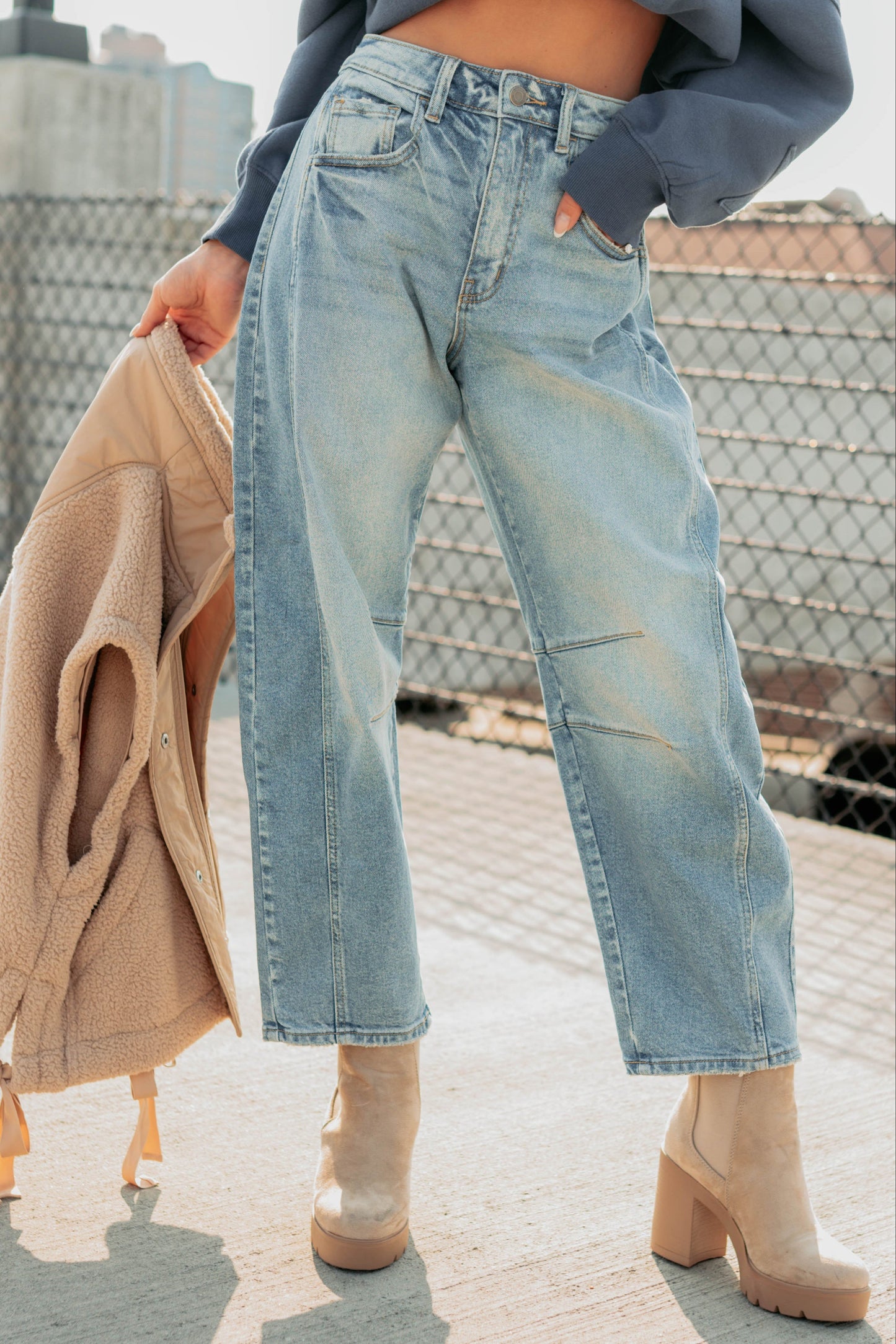 Colette Mid Rise Barrel Cello Jeans (Vintage Medium)