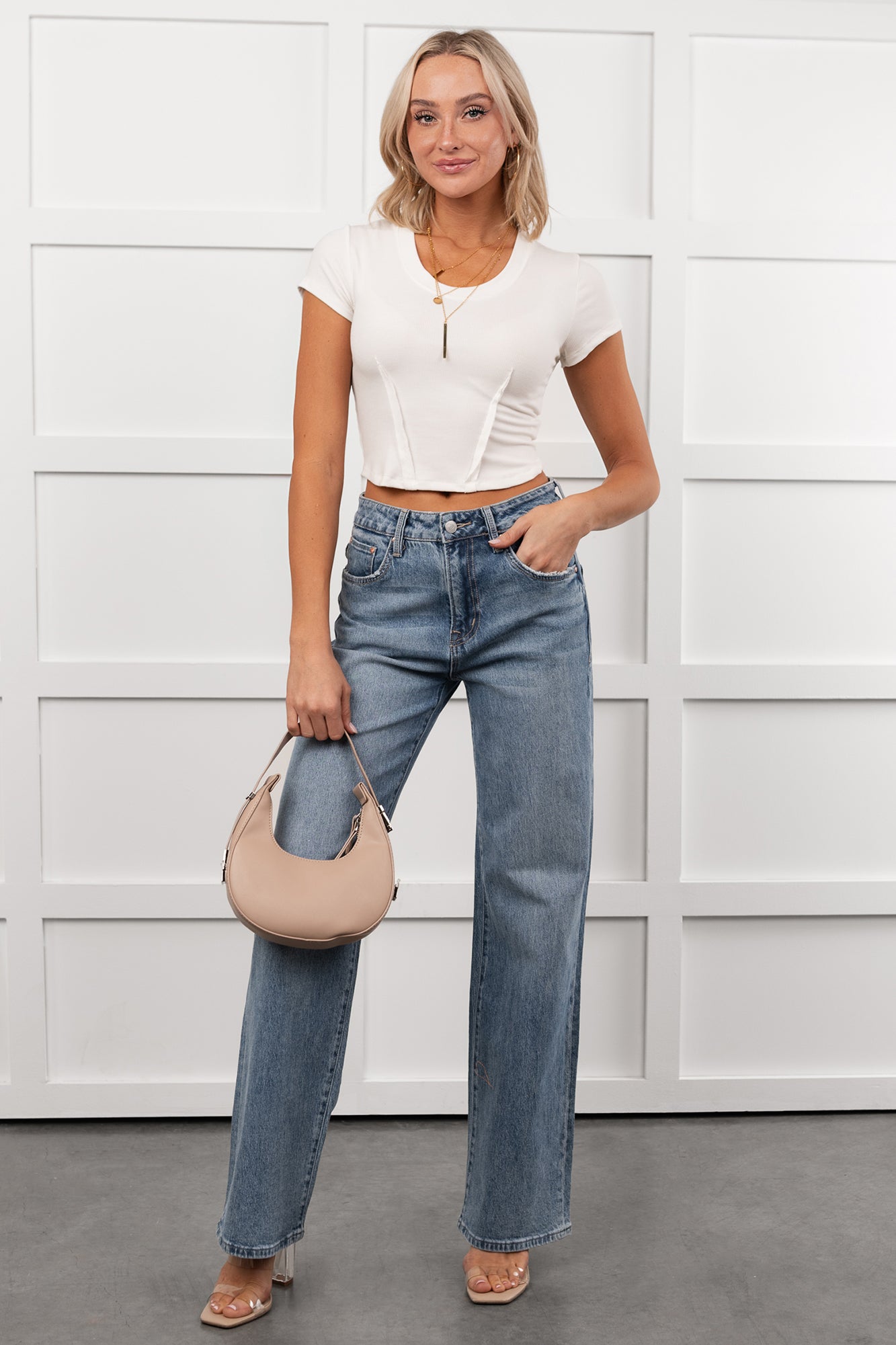 Graysen Wide Leg Mica Denim Jeans (Penn Blue)