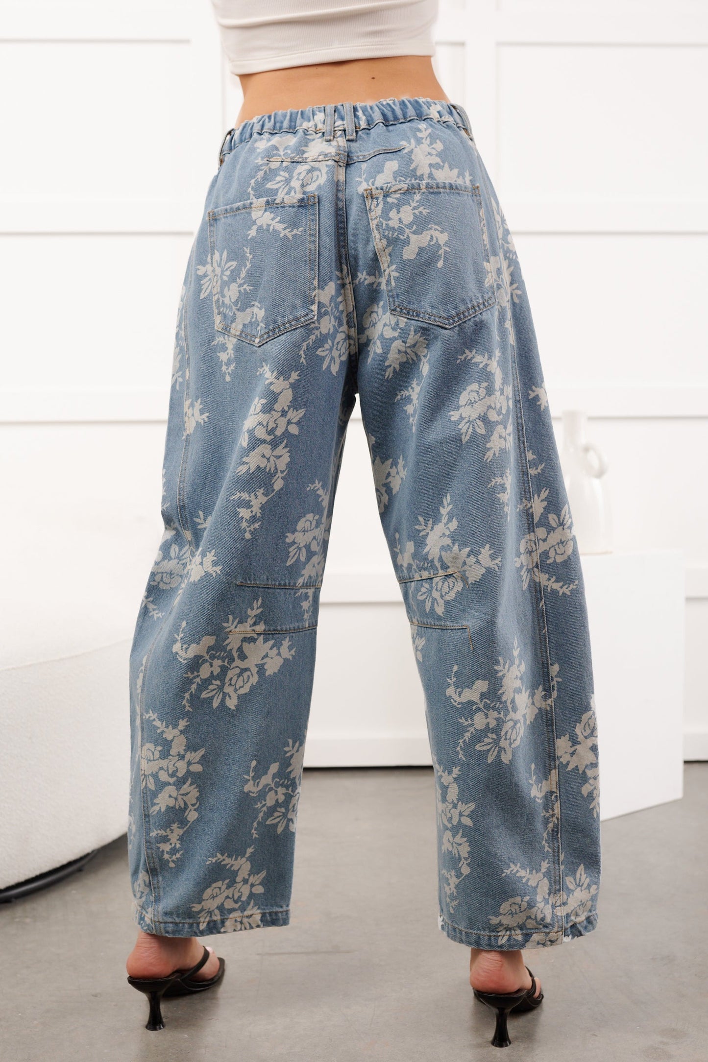 Full Of Joy Floral Barrel Mitto Shop Jeans (Denim)