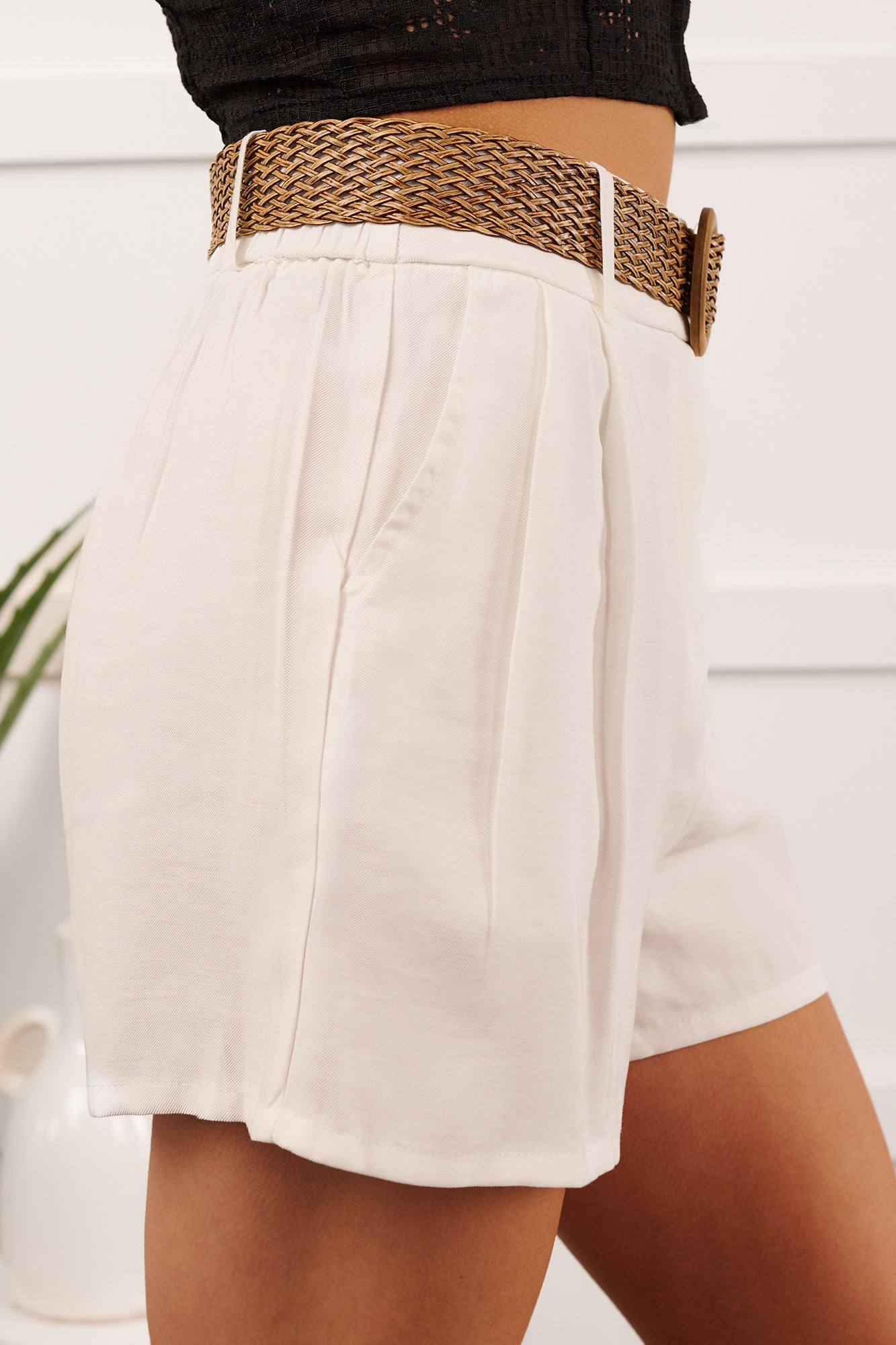 Urban Classic High Rise Tailored Shorts (White)
