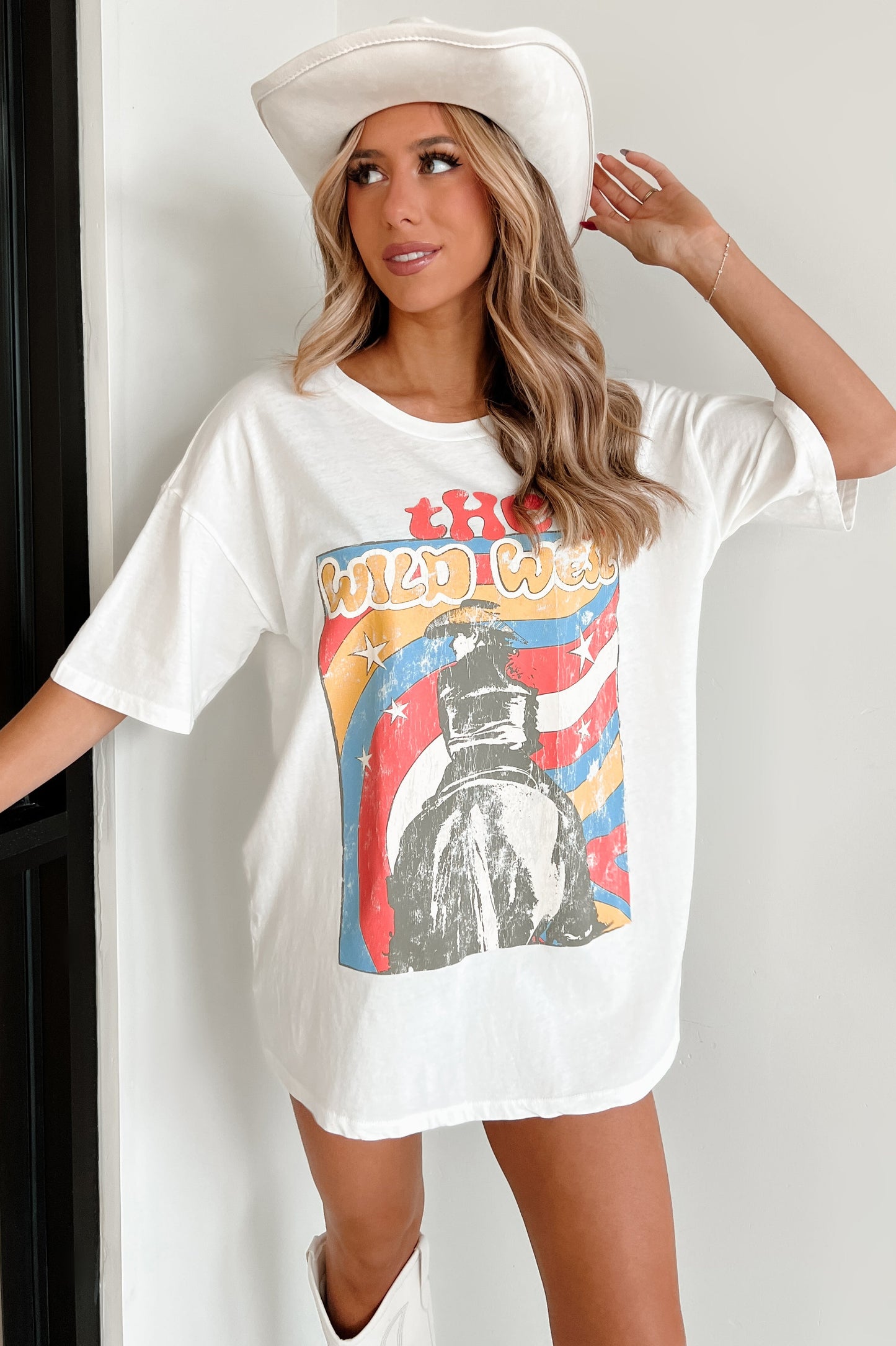 "The Wild West" Oversized Graphic Tee (Ivory)