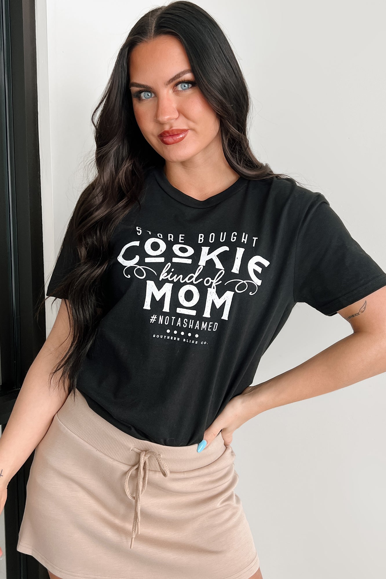 "Store Bought Cookie Kind Of Mom" Graphic T-Shirt (Black)