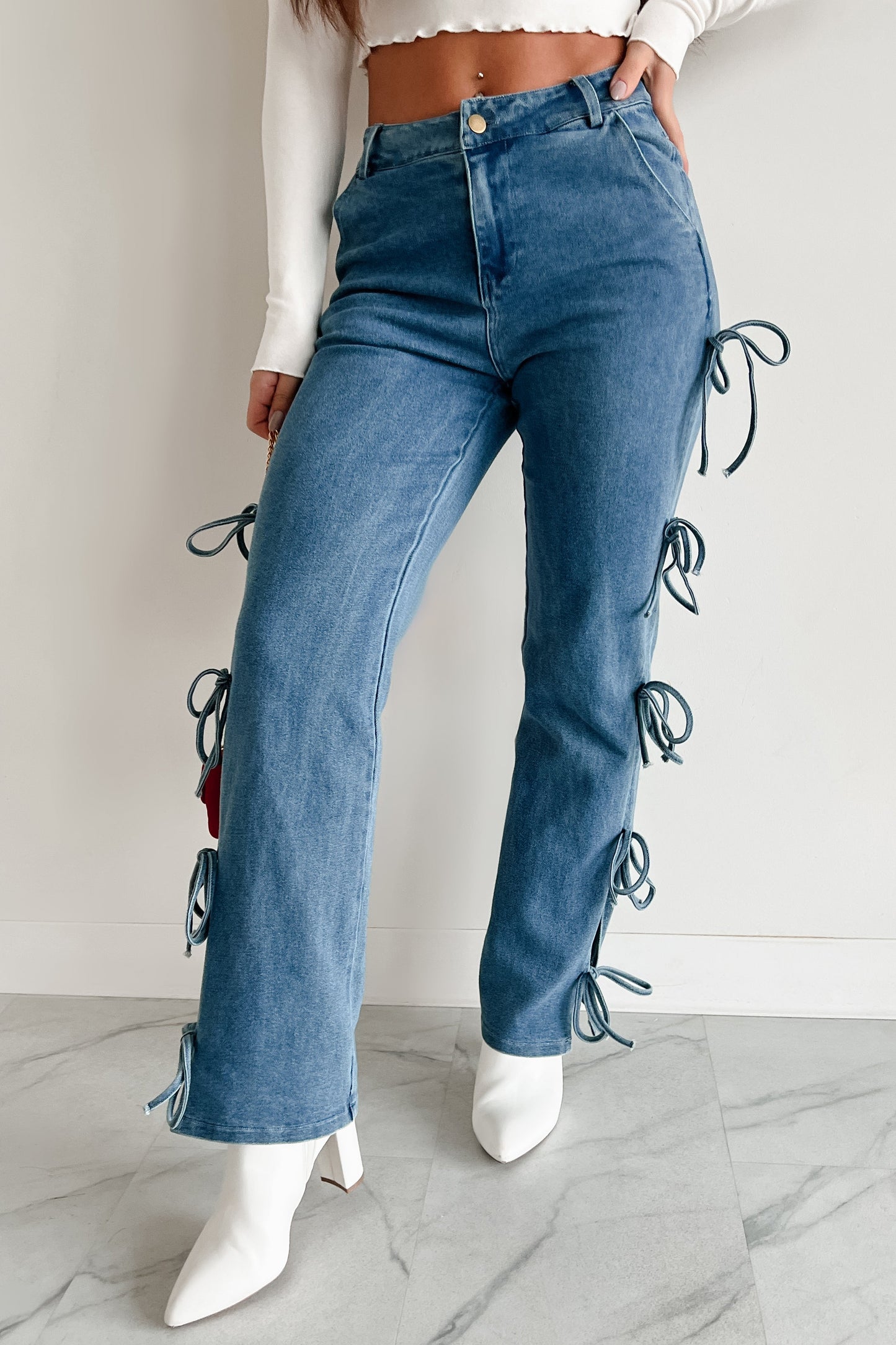 Nothing Casual Bow Tie Straight Jean (Denim)
