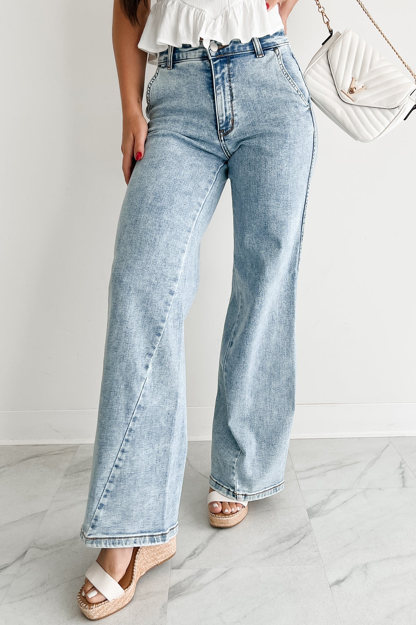Beverly High Rise Judy Blue Wide Leg Jeans (Light)