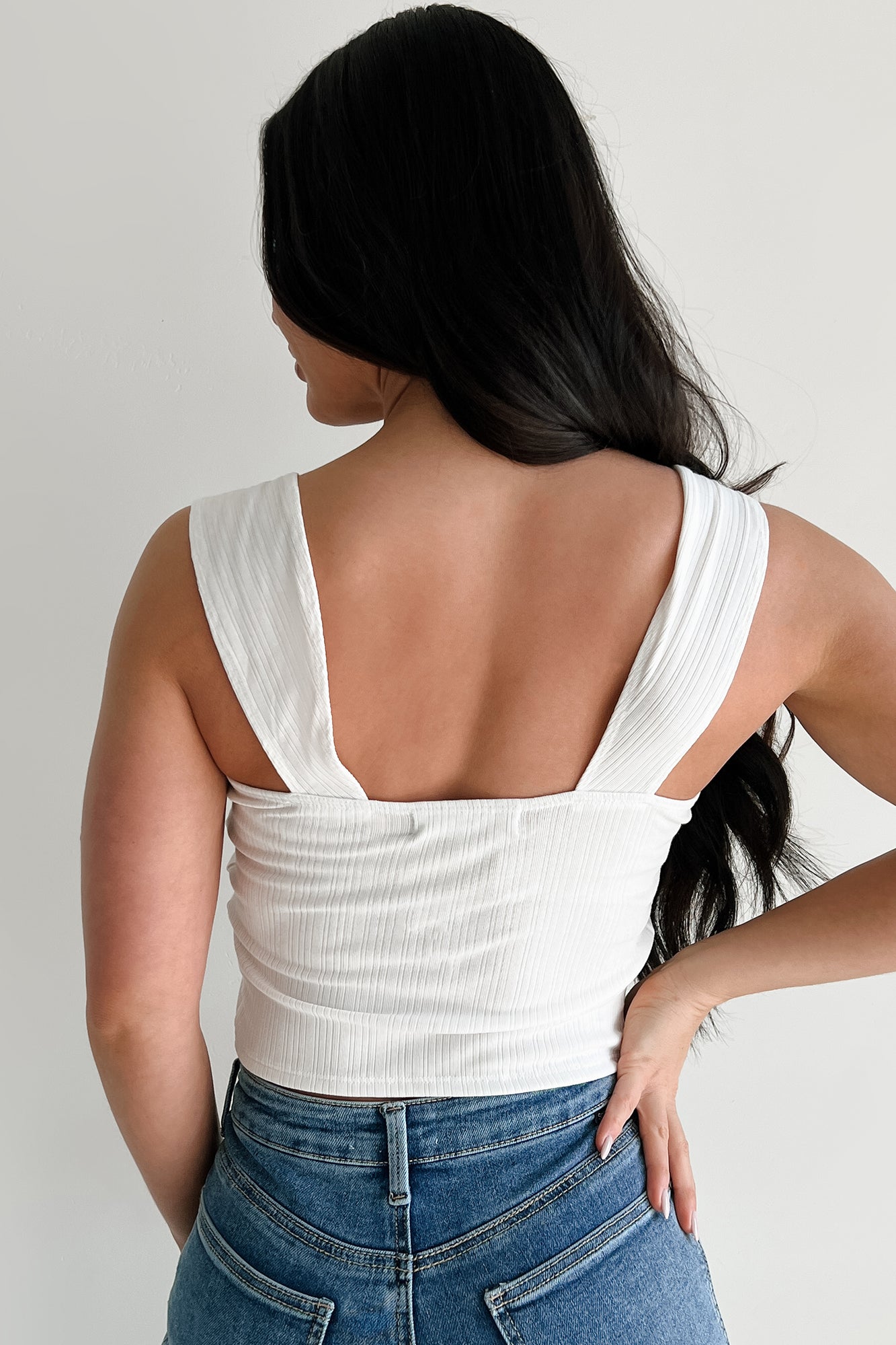 Craving You Sleeveless Lace Open Front Crop Top (Ivory)