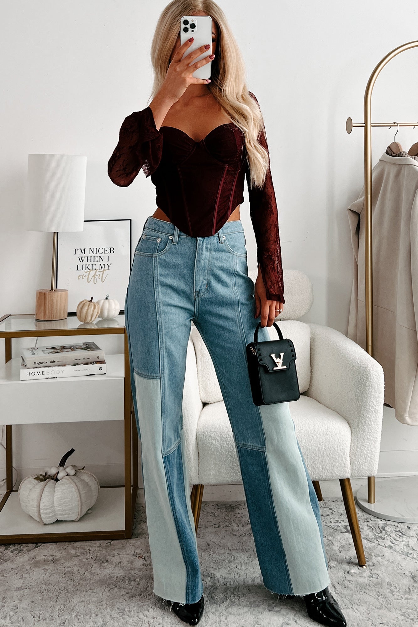 Fueled By Art High Rise Colorblock Jeans (Denim Multi)