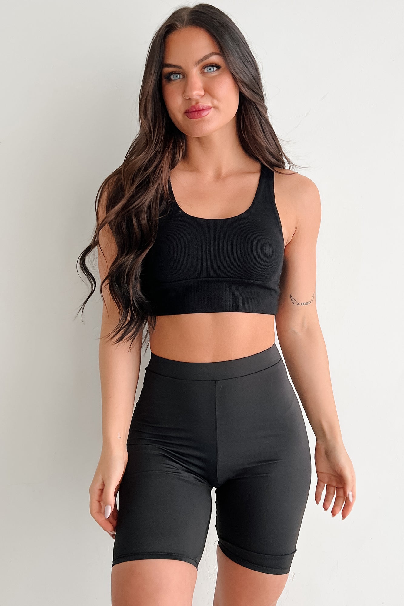 Hustle For The Muscle High Waist Biker Shorts (Black)
