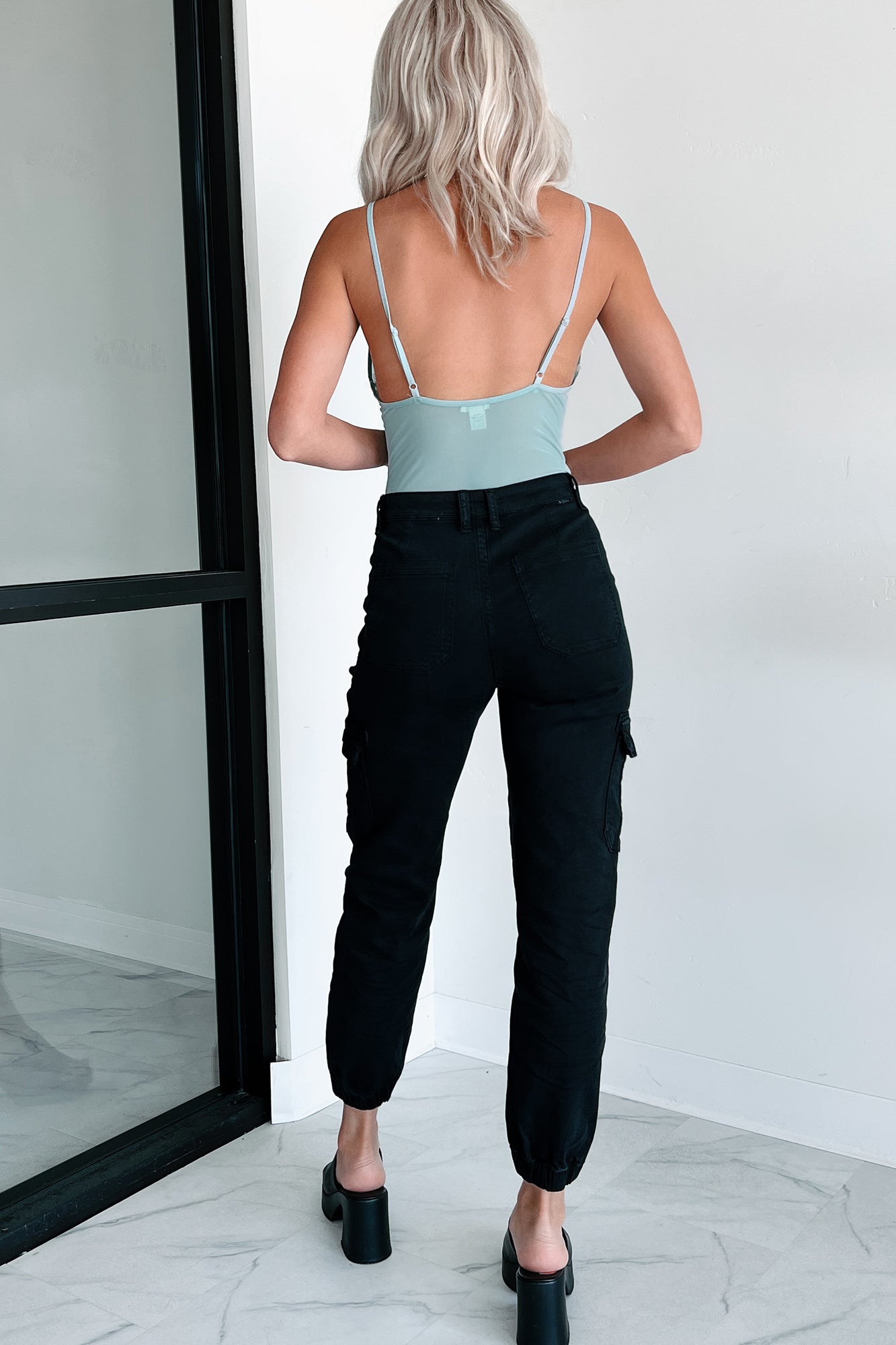 Trixie Ribbed Mesh Bodysuit (Sage Hazel)