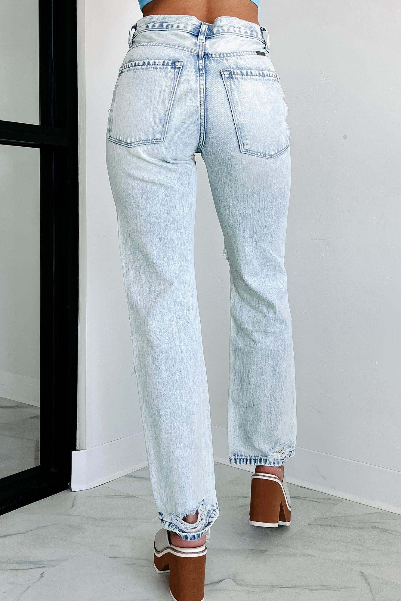 Bennett High Rise Distressed 90's Boyfriend Kancan Jeans (Light Acid)